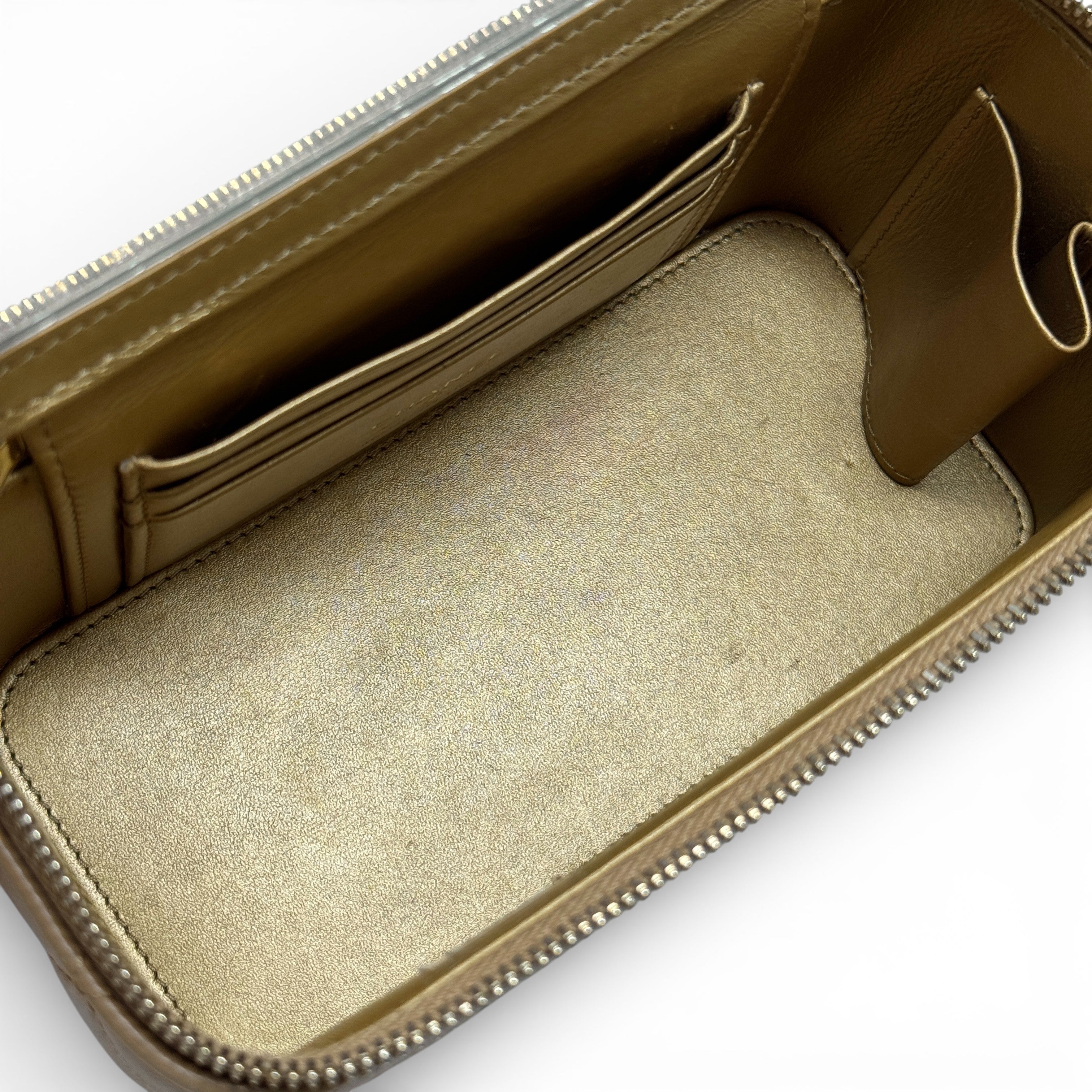 Chanel Beige Pearl Crush Vanity With Chain