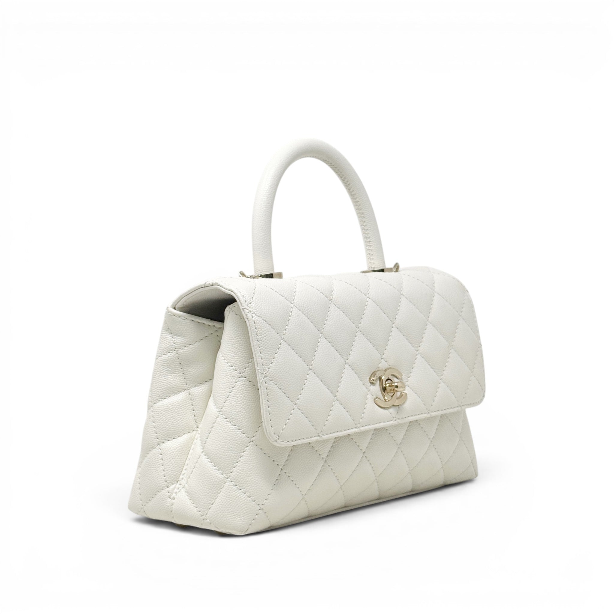 Chanel White Small Coco Handle