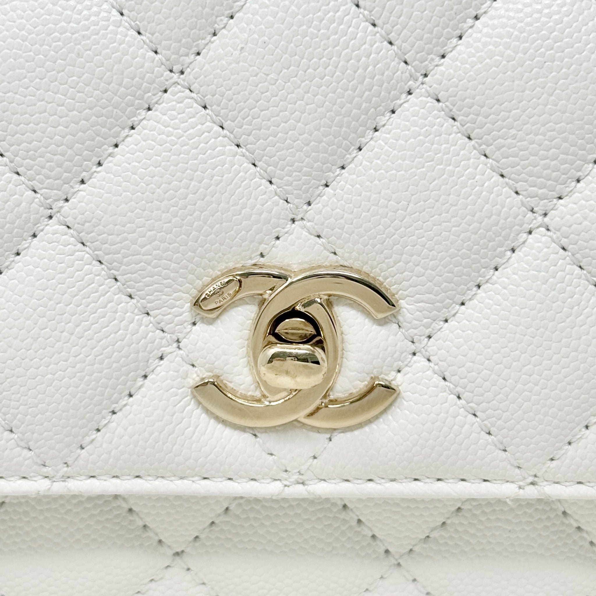 Chanel White Small Coco Handle