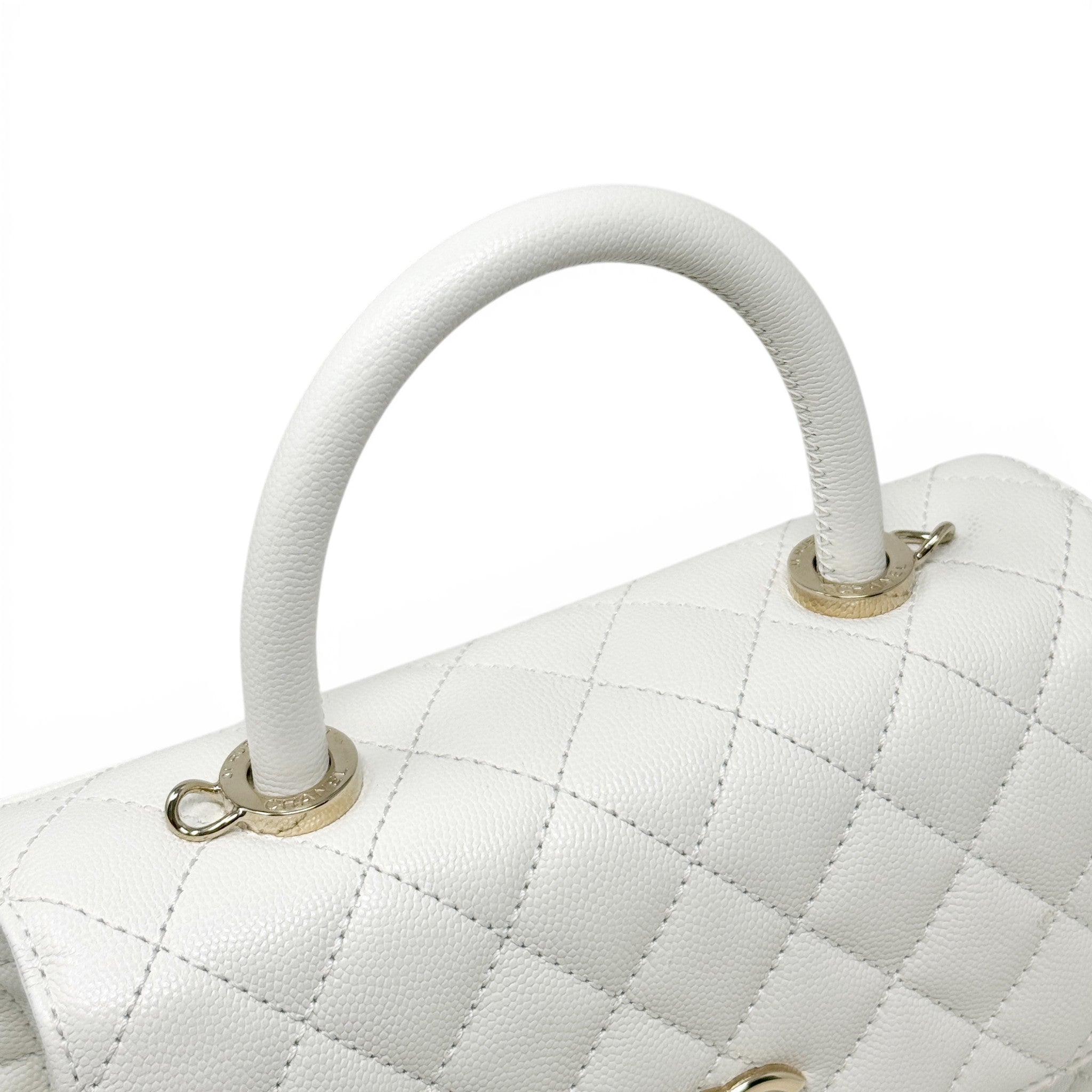 Chanel White Small Coco Handle