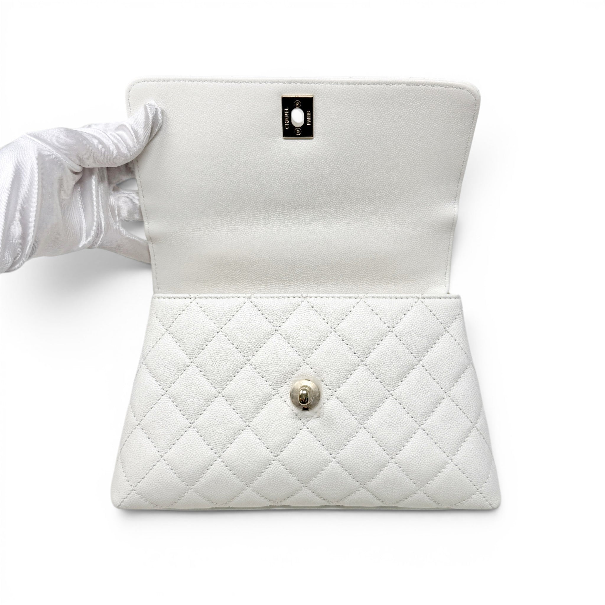 Chanel White Small Coco Handle