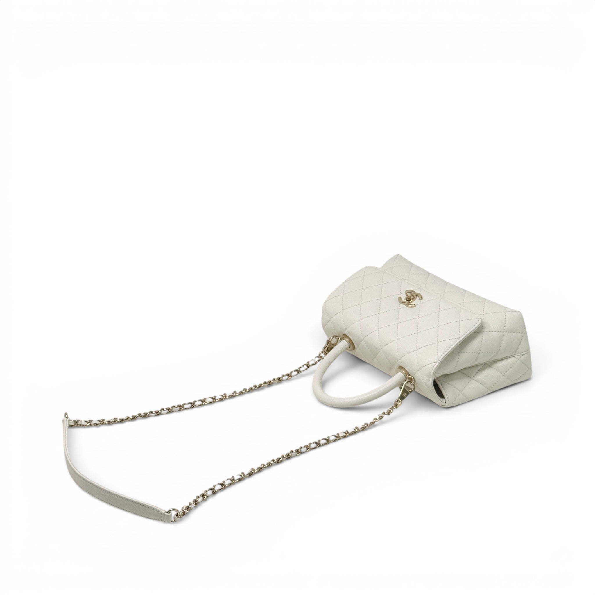 Chanel White Small Coco Handle