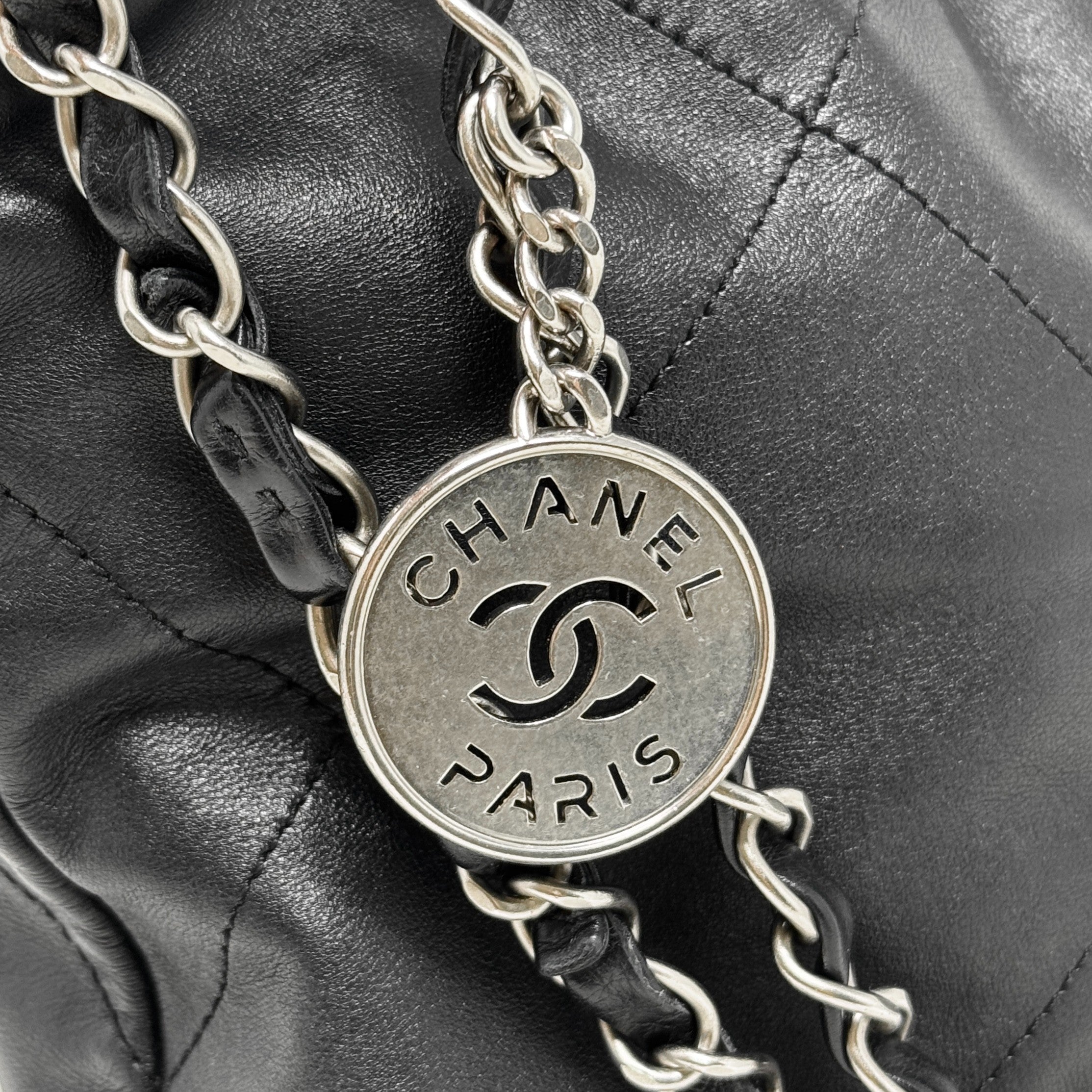 Chanel Black Small 22 Hobo With Pouch