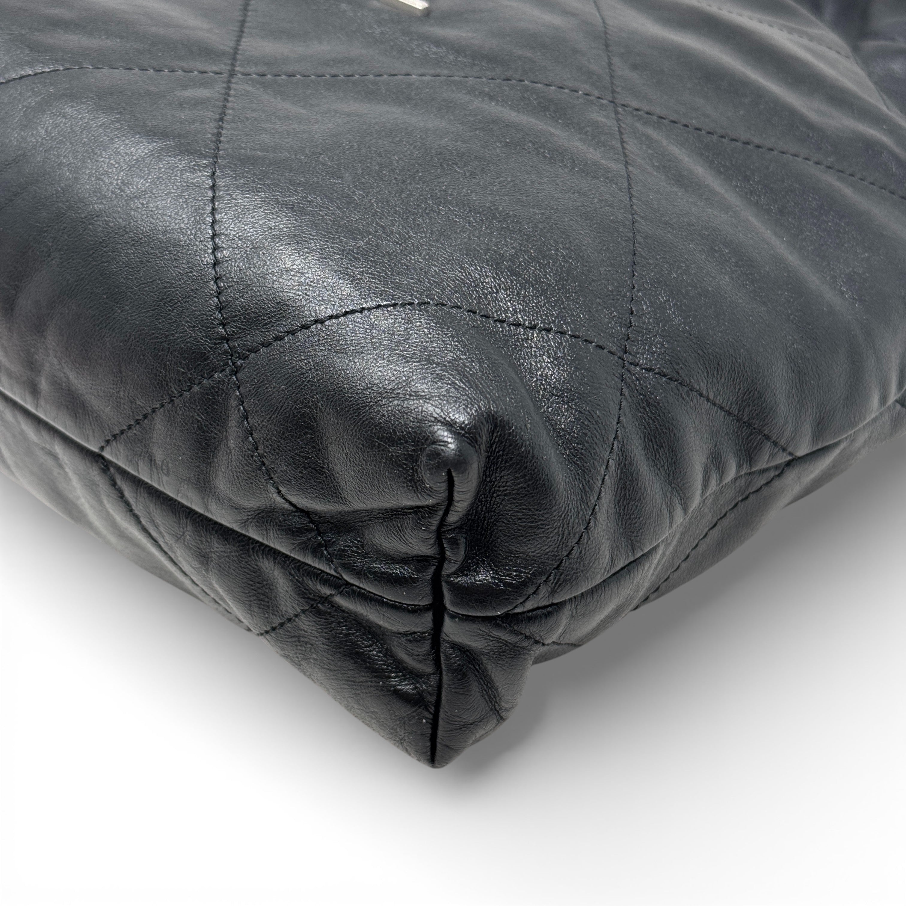 Chanel Black Small 22 Hobo With Pouch