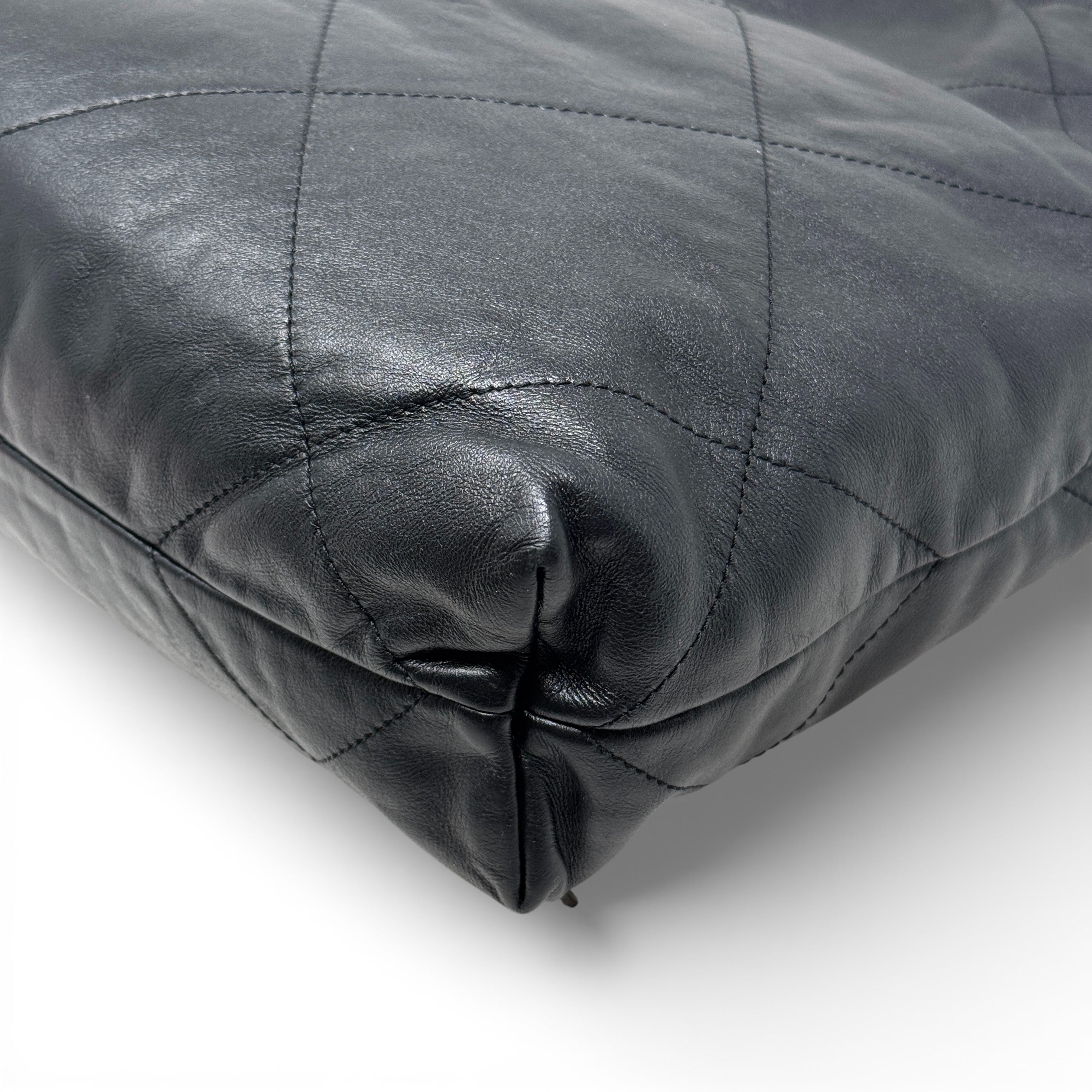 Chanel Black Small 22 Hobo With Pouch