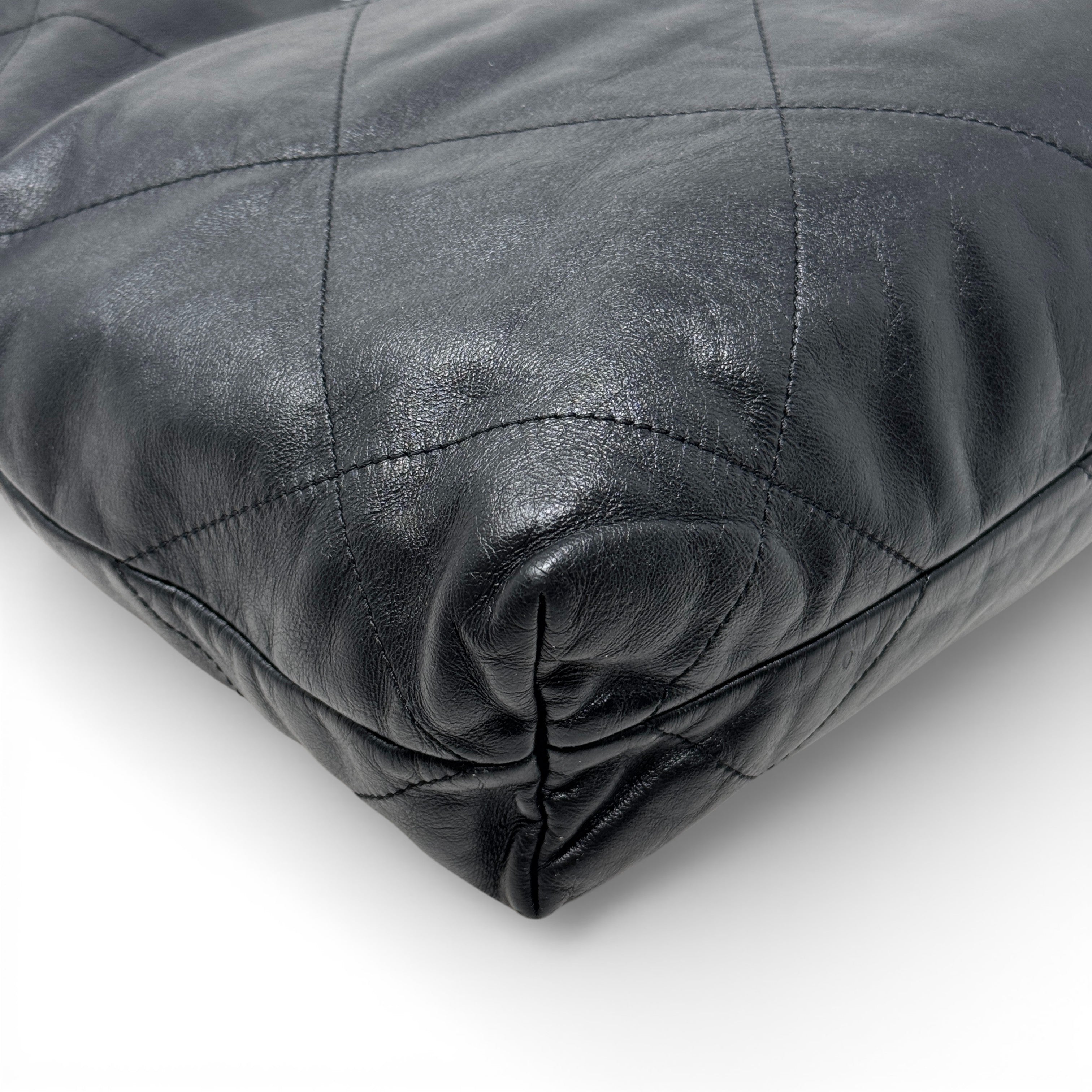 Chanel Black Small 22 Hobo With Pouch