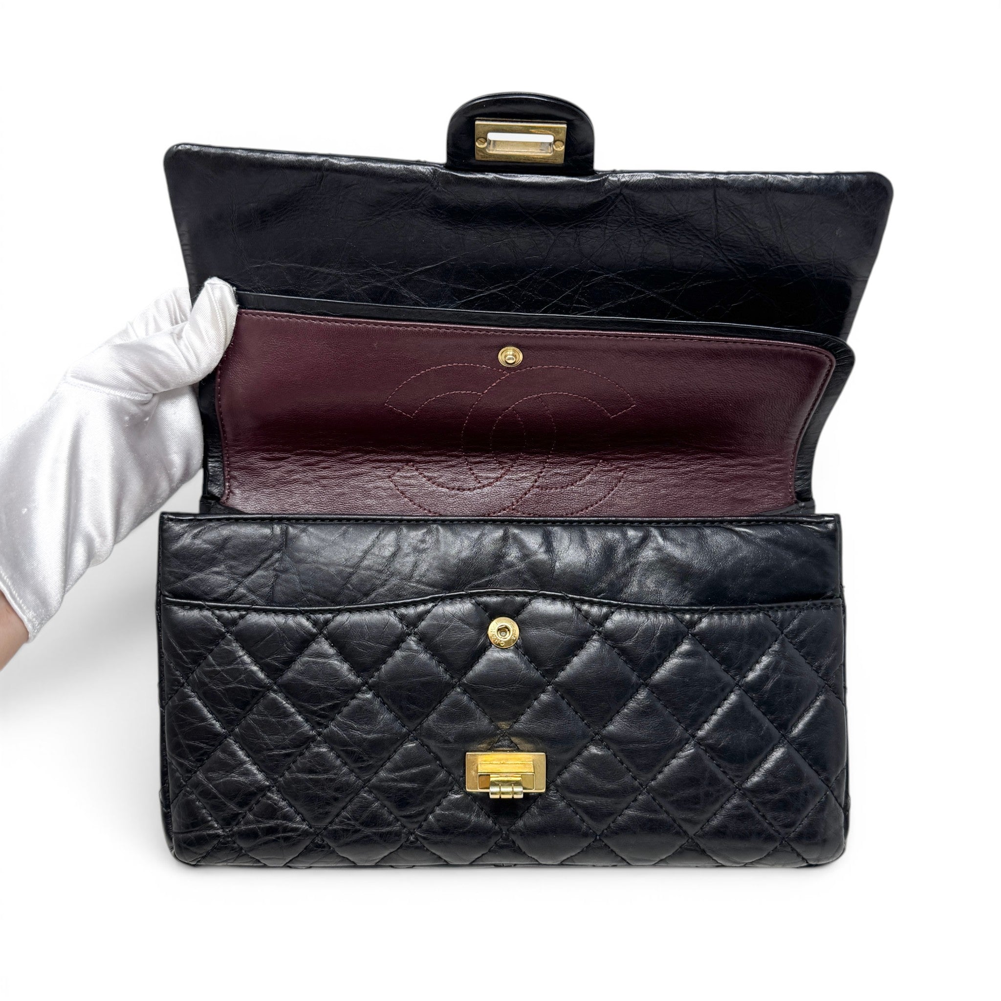 Chanel Black Calfskin 2.55 Reissue 266