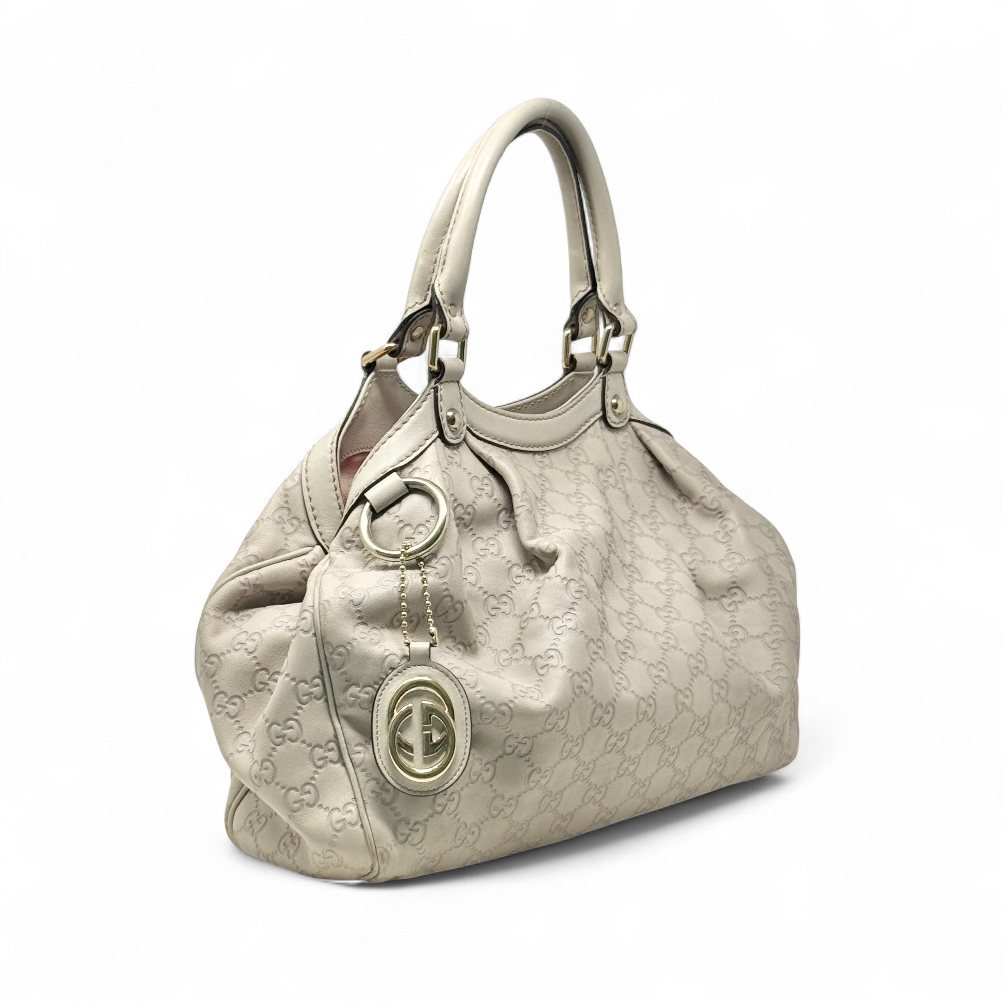 Gucci Ivory Guccissima Sukey Tote