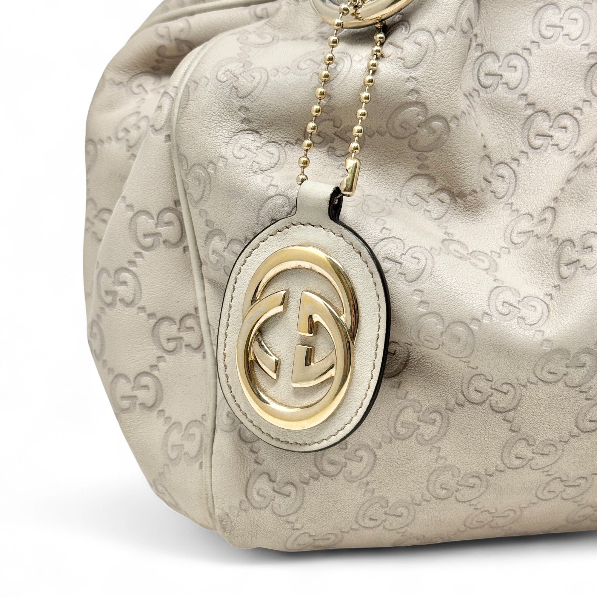Gucci Ivory Guccissima Sukey Tote