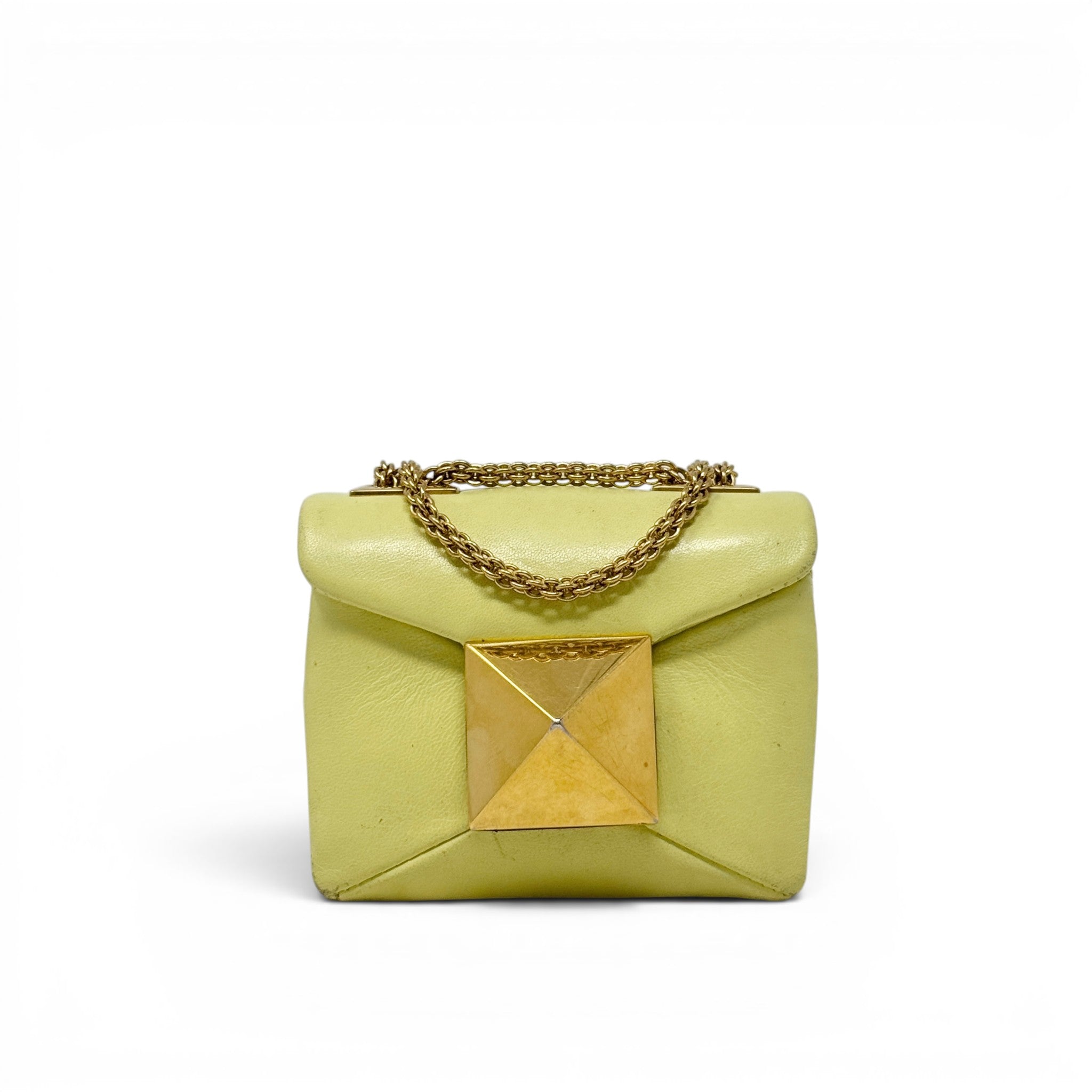 Valentino Yellow Mini One Stud Bag