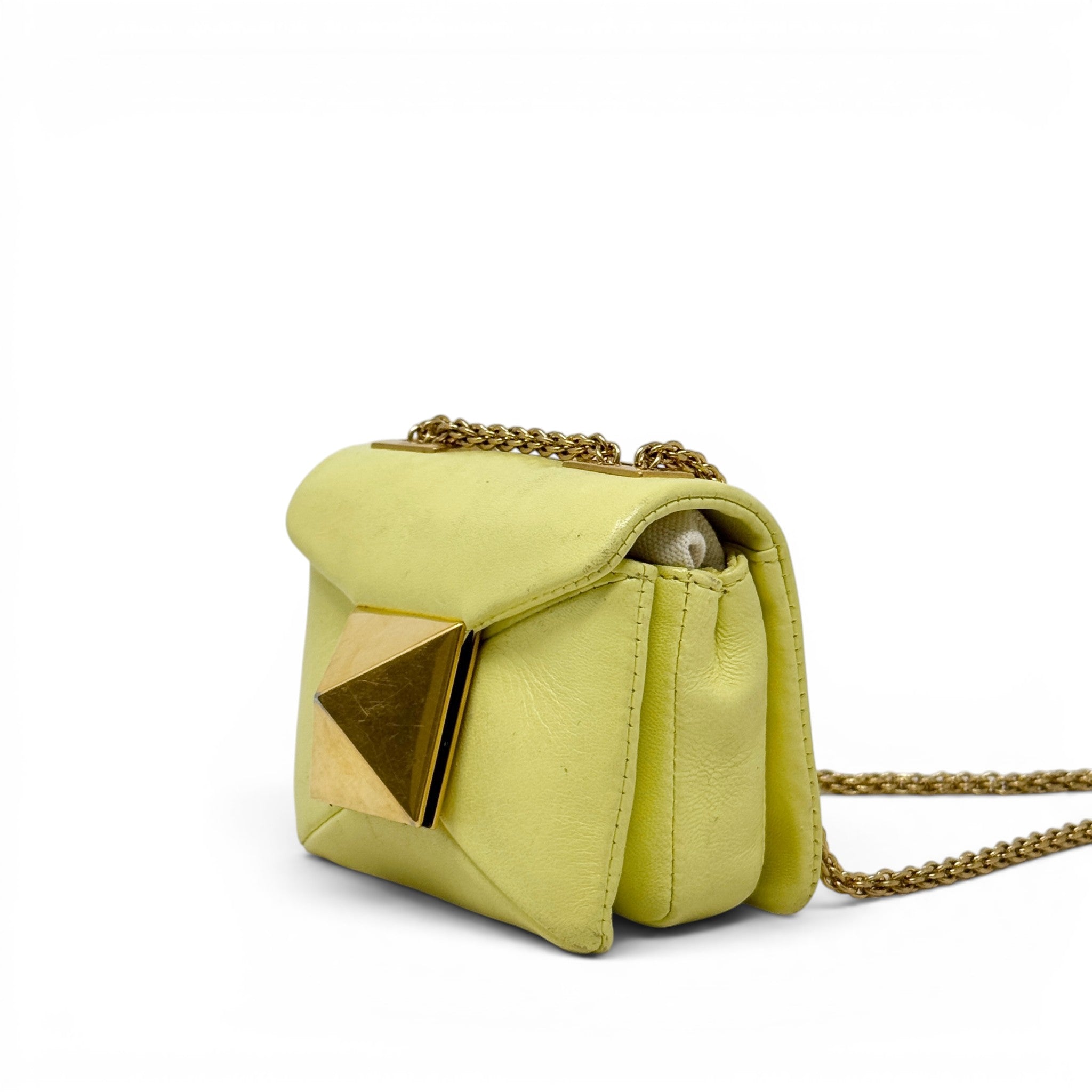 Valentino Yellow Mini One Stud Bag