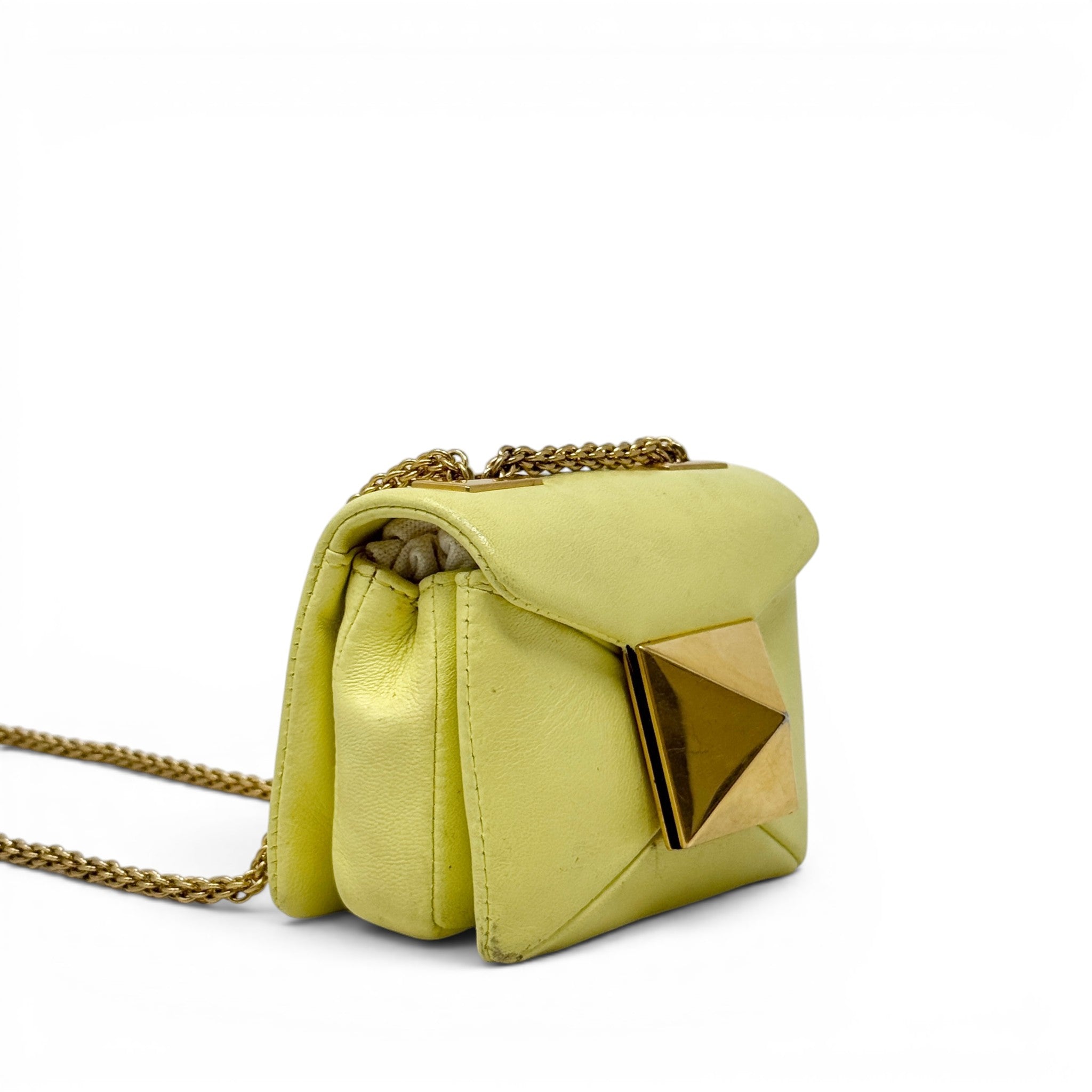 Valentino Yellow Mini One Stud Bag
