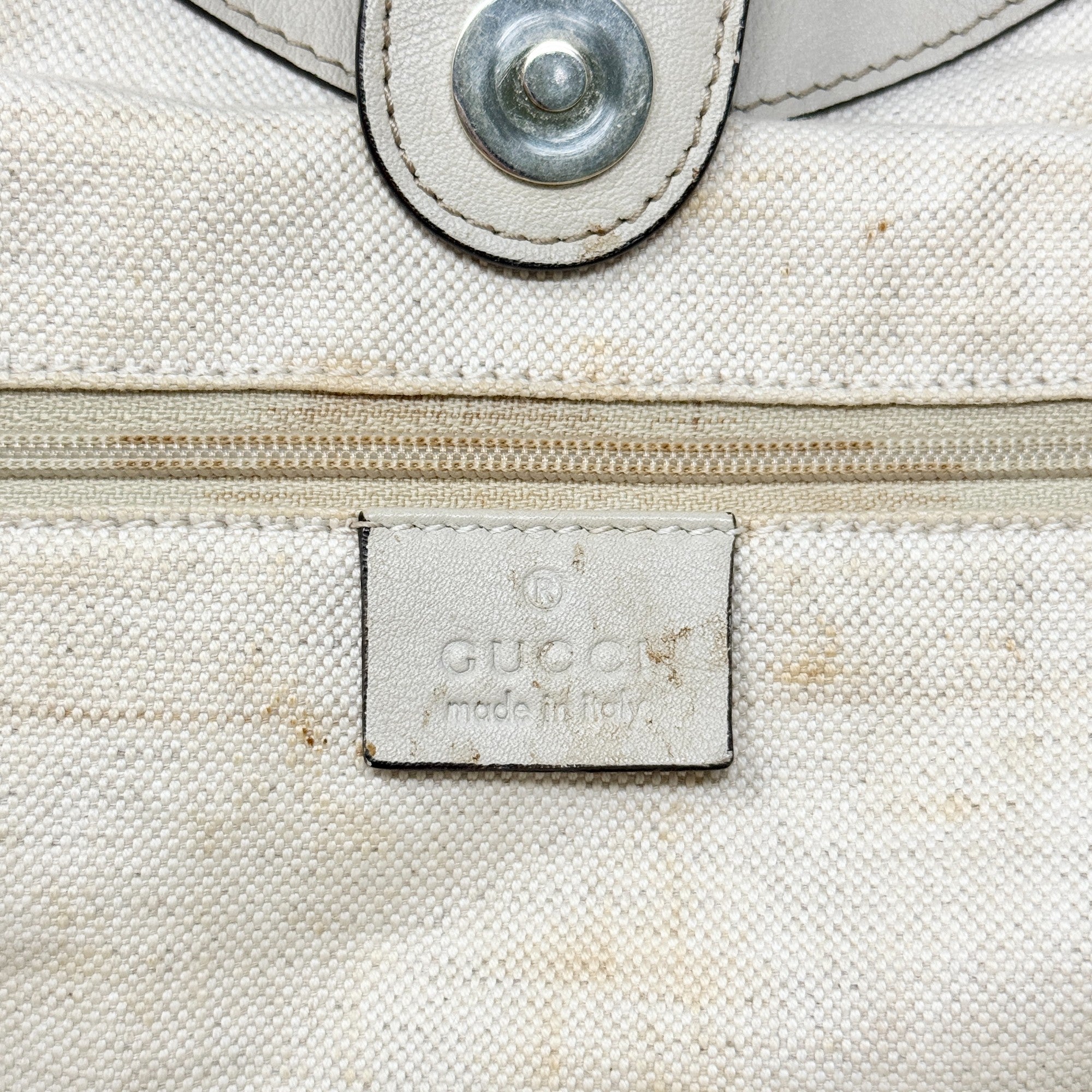 Gucci Ivory Guccissima Sukey Tote