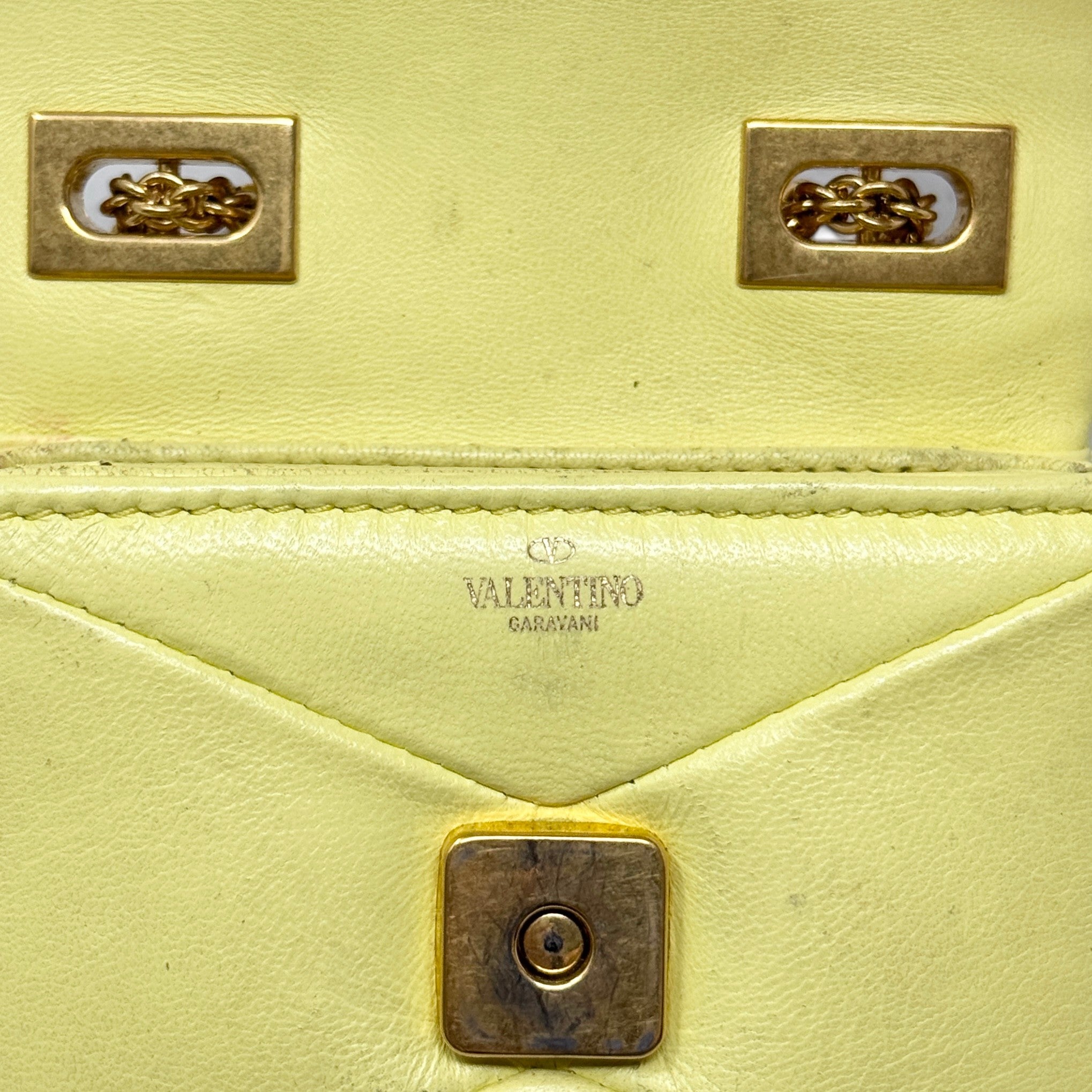Valentino Yellow Mini One Stud Bag