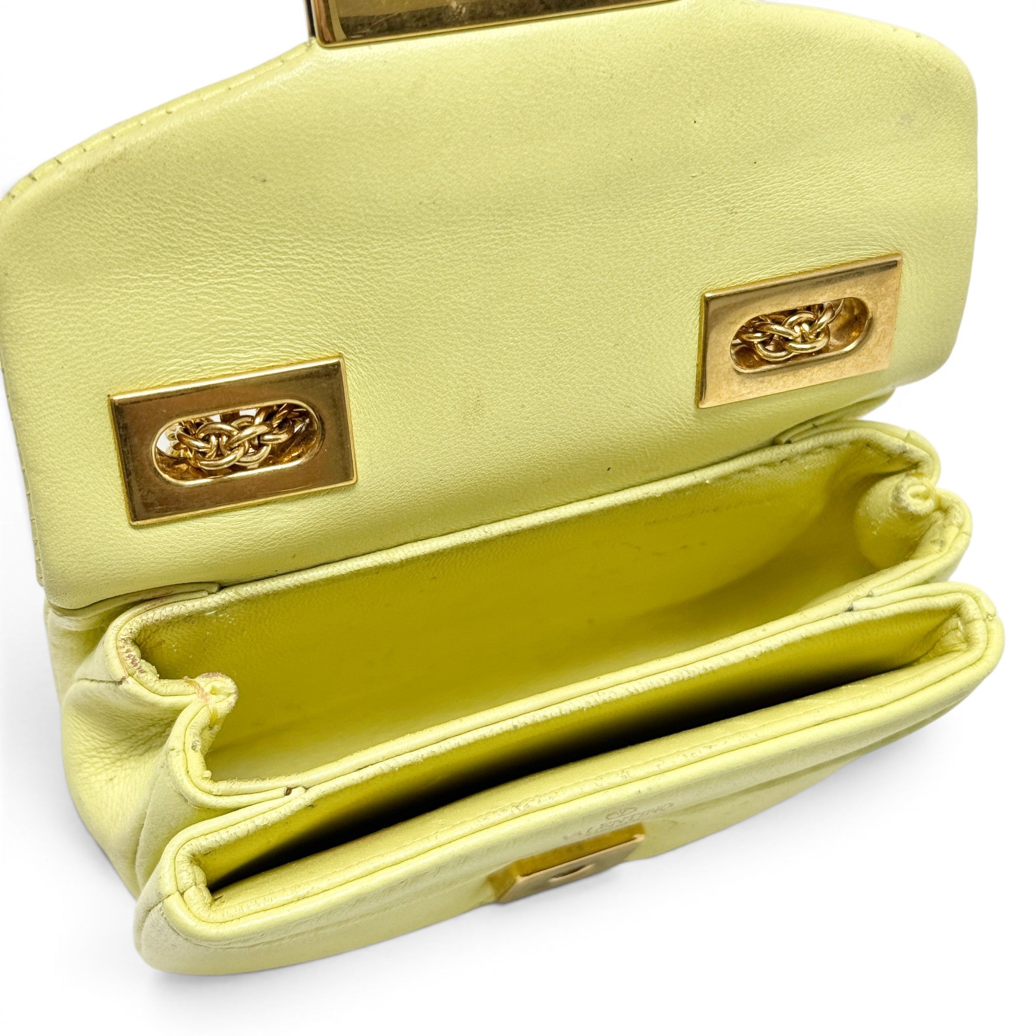 Valentino Yellow Mini One Stud Bag