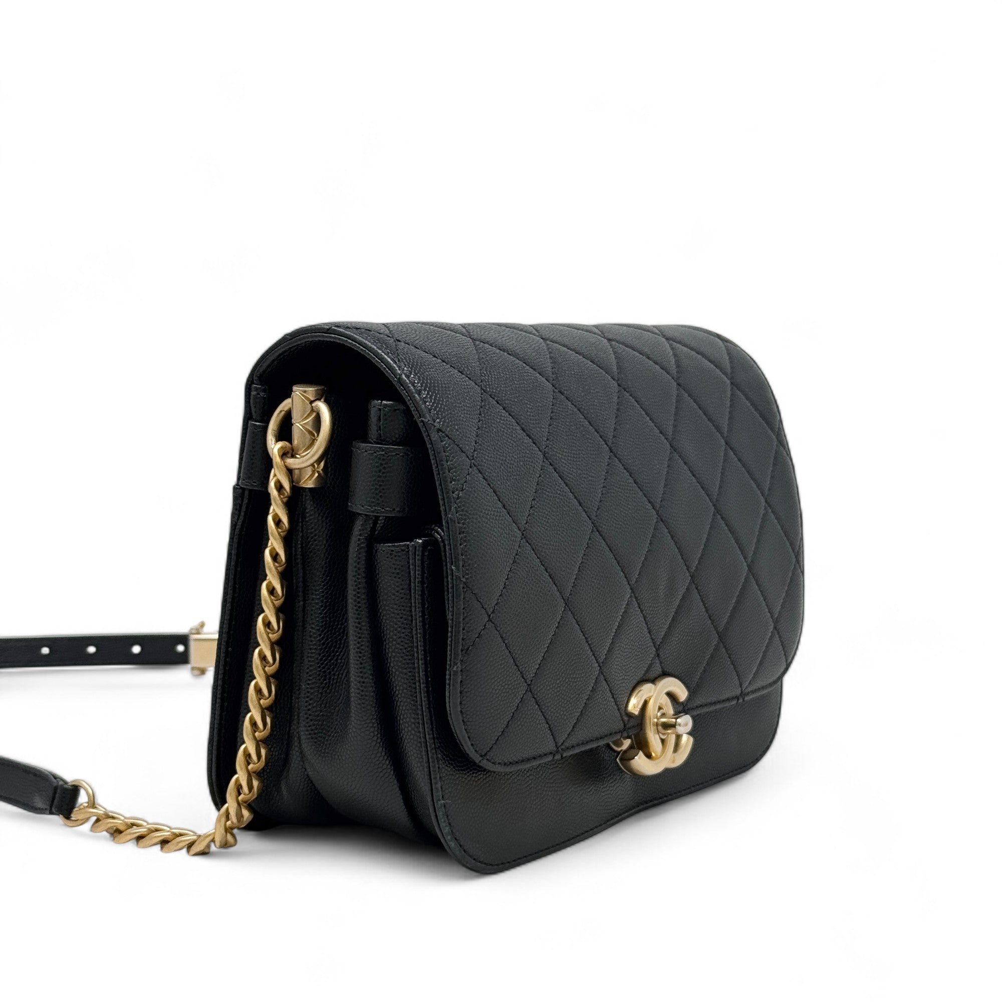 Chanel Black City Curve Messenger