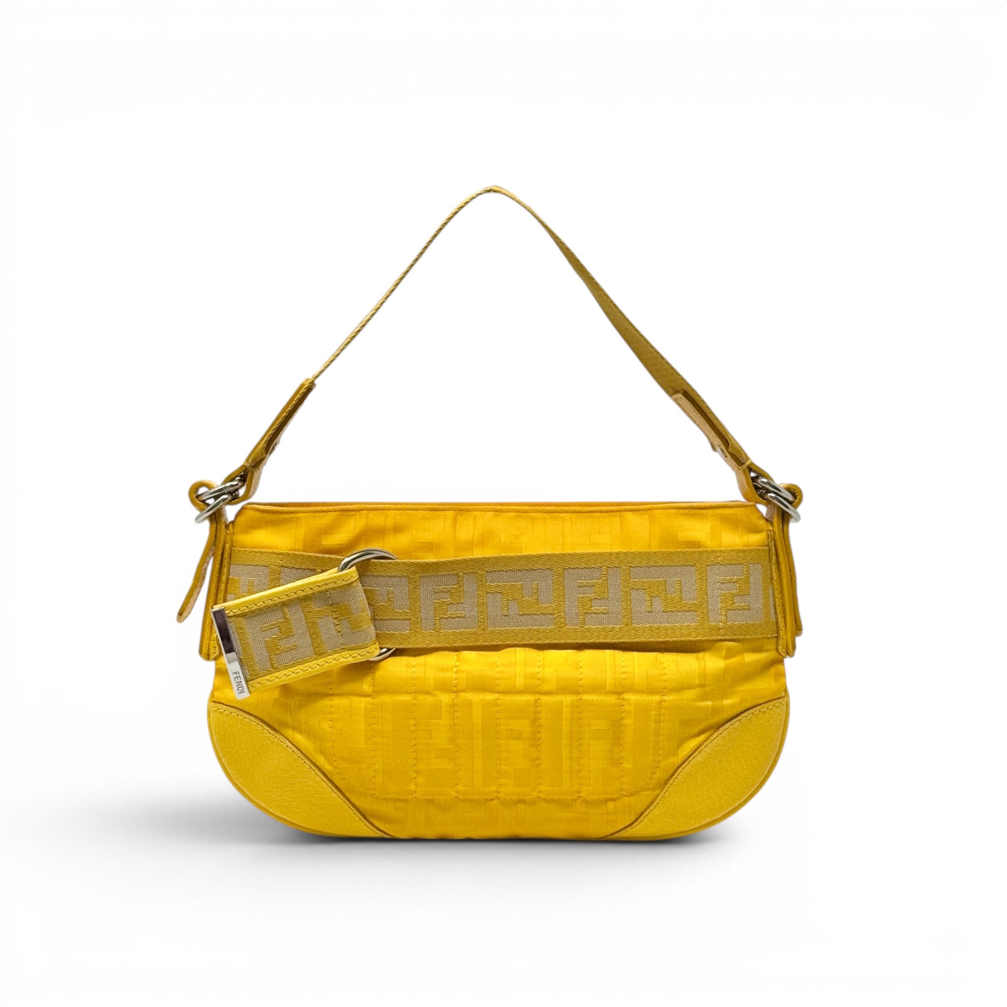Fendi Yellow Nylon Zucca Accessories Pouch