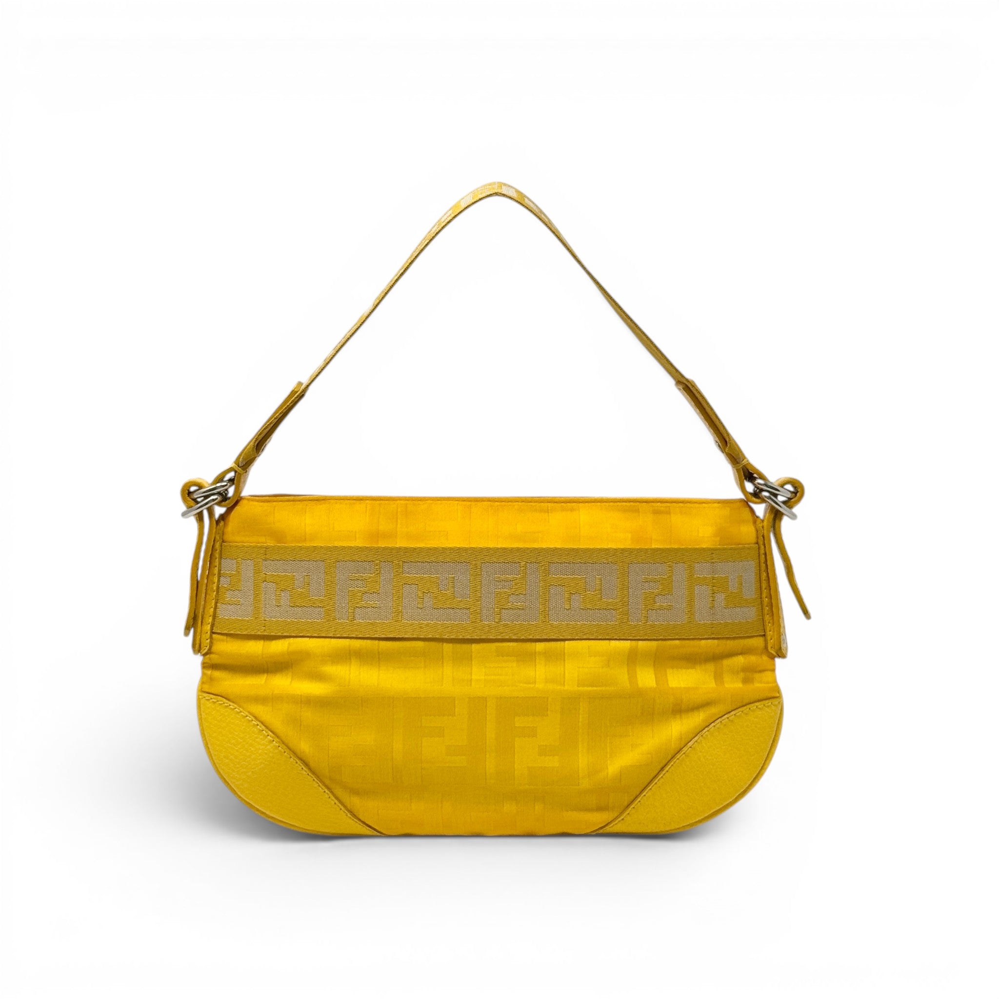 Fendi Yellow Nylon Zucca Accessories Pouch