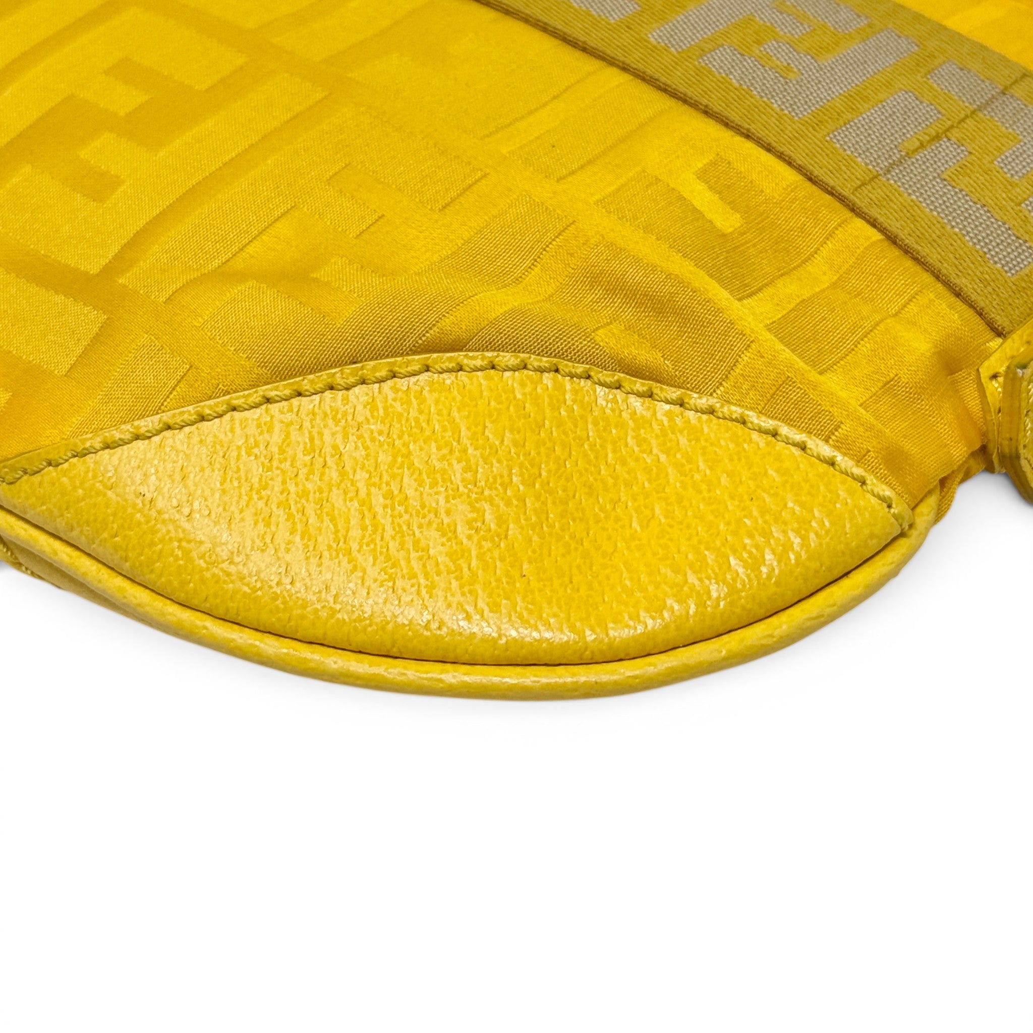 Fendi Yellow Nylon Zucca Accessories Pouch