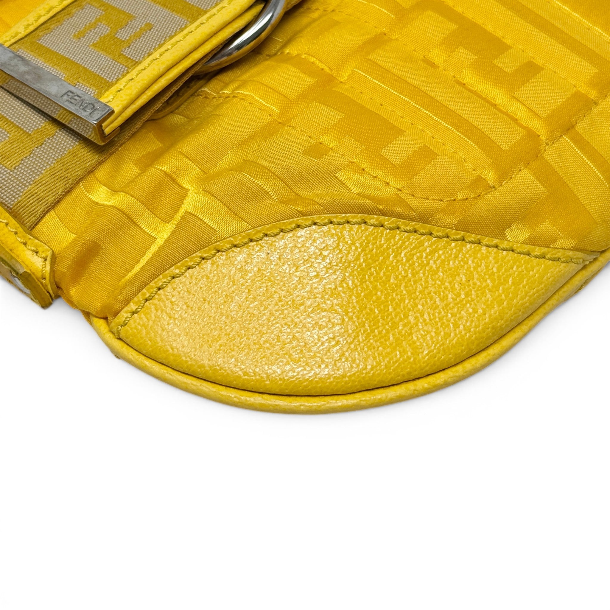 Fendi Yellow Nylon Zucca Accessories Pouch