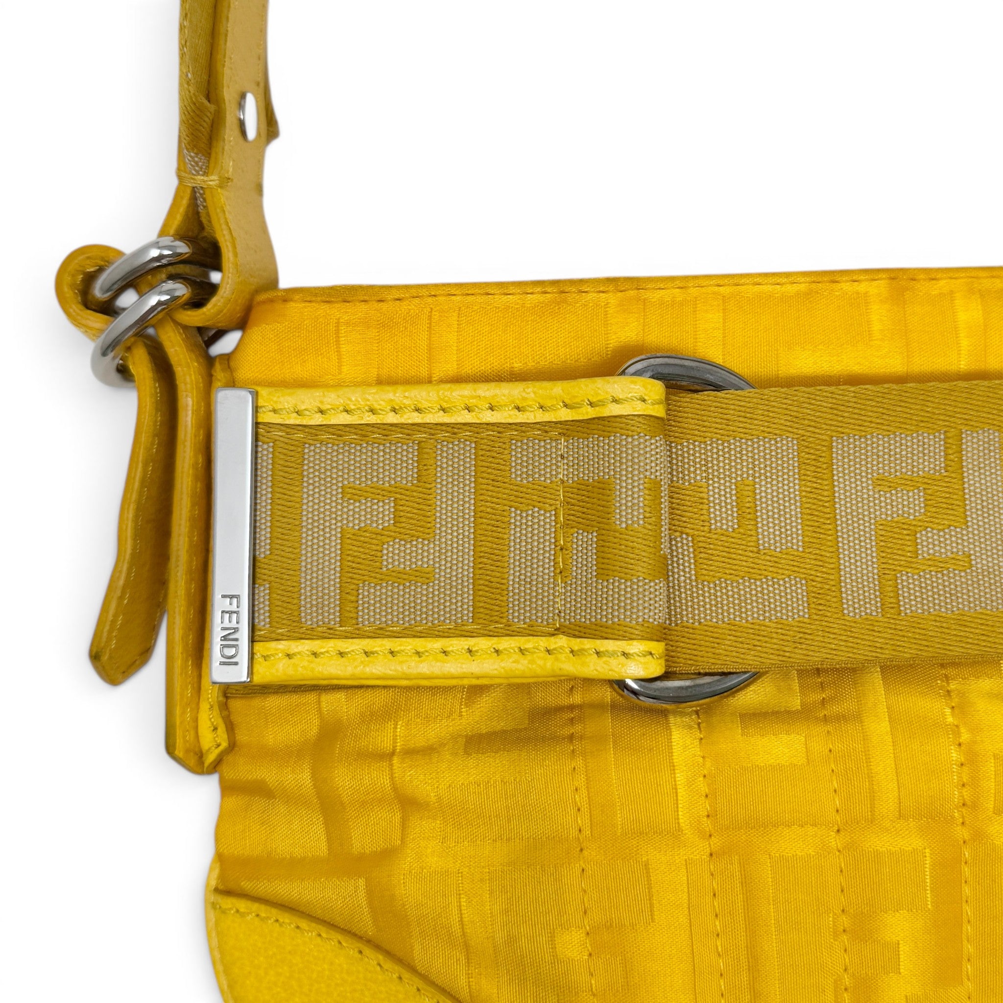 Fendi Yellow Nylon Zucca Accessories Pouch