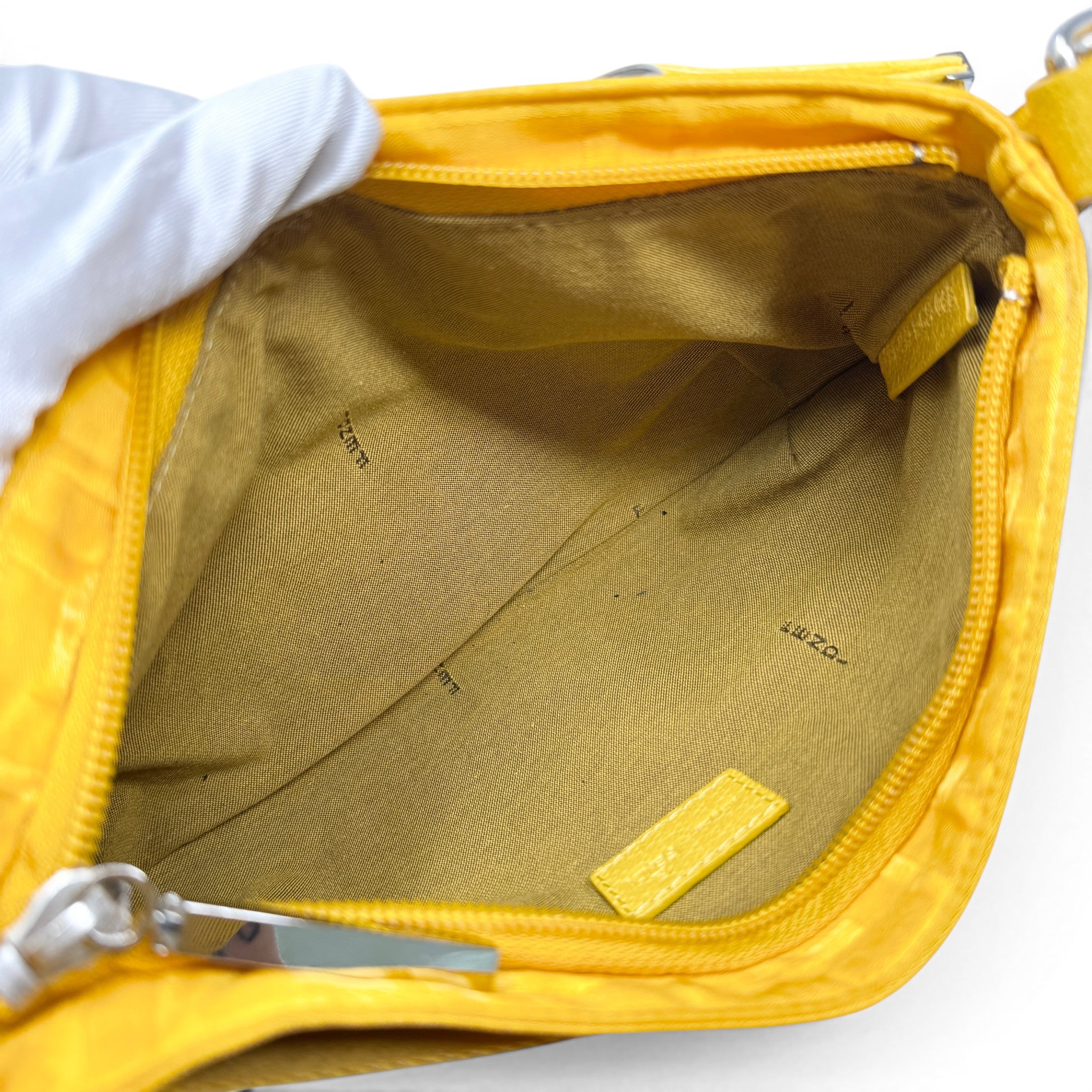 Fendi Yellow Nylon Zucca Accessories Pouch