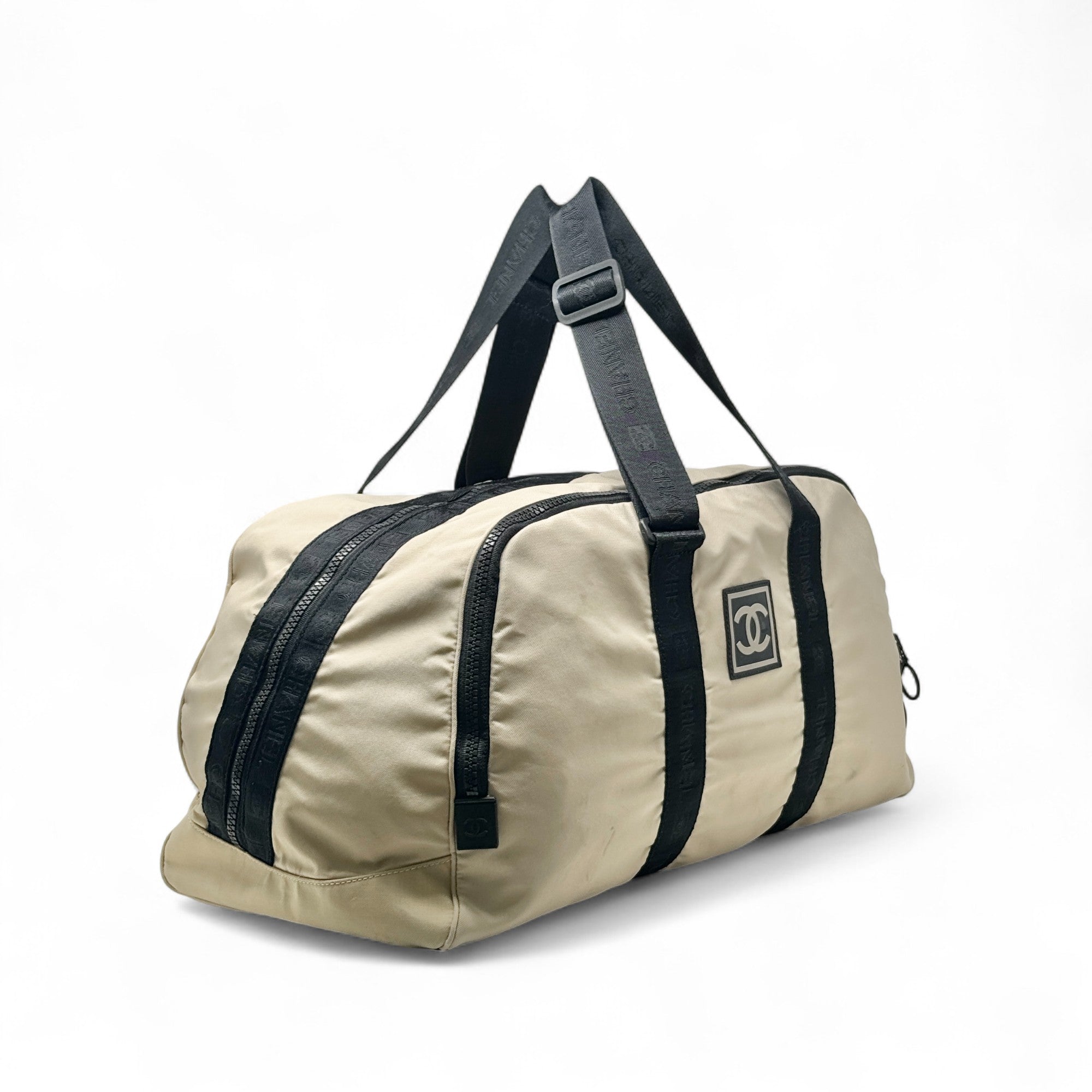 Chanel Beige Nylon Sports Duffle