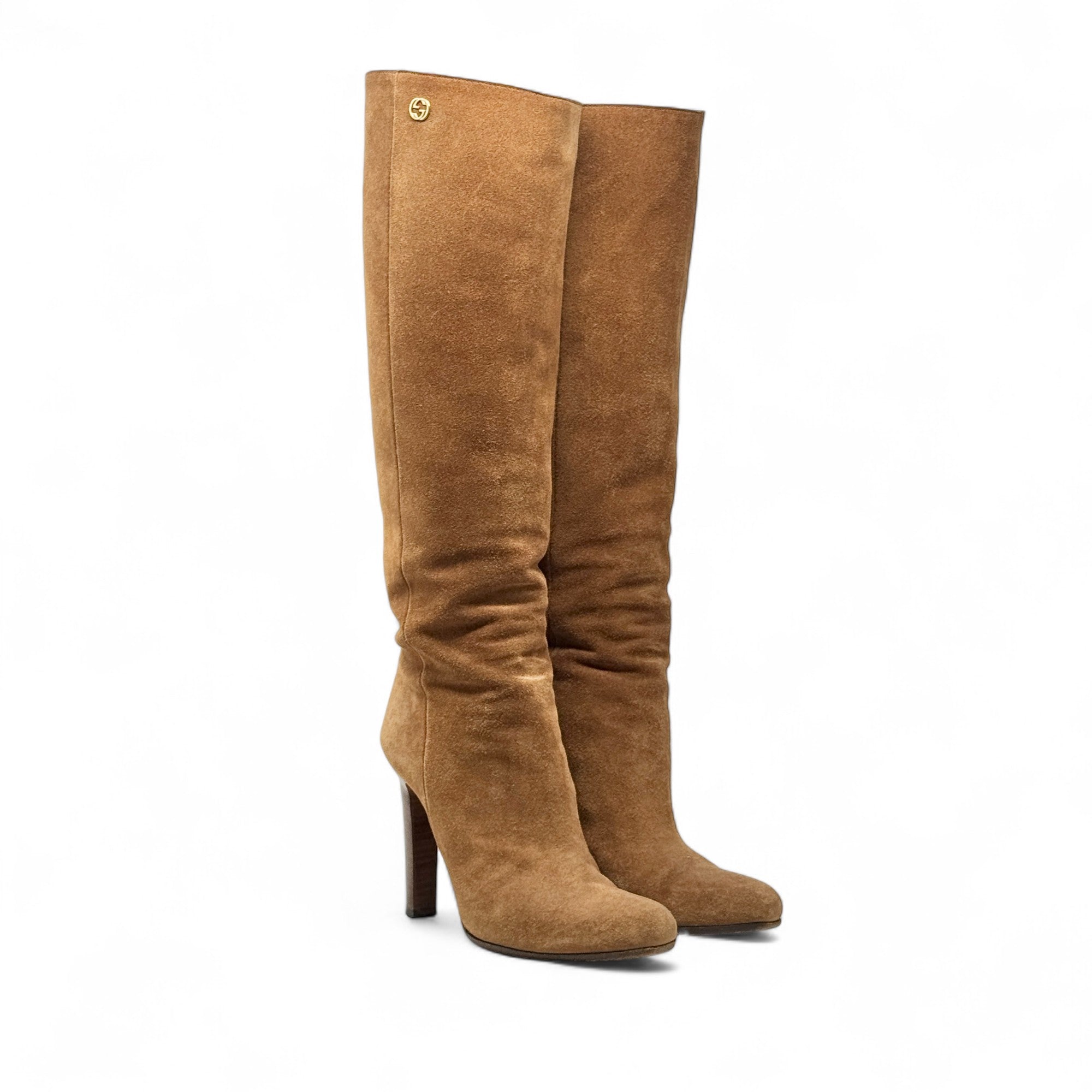 Gucci Brown Suede Tall Knee Boots 37