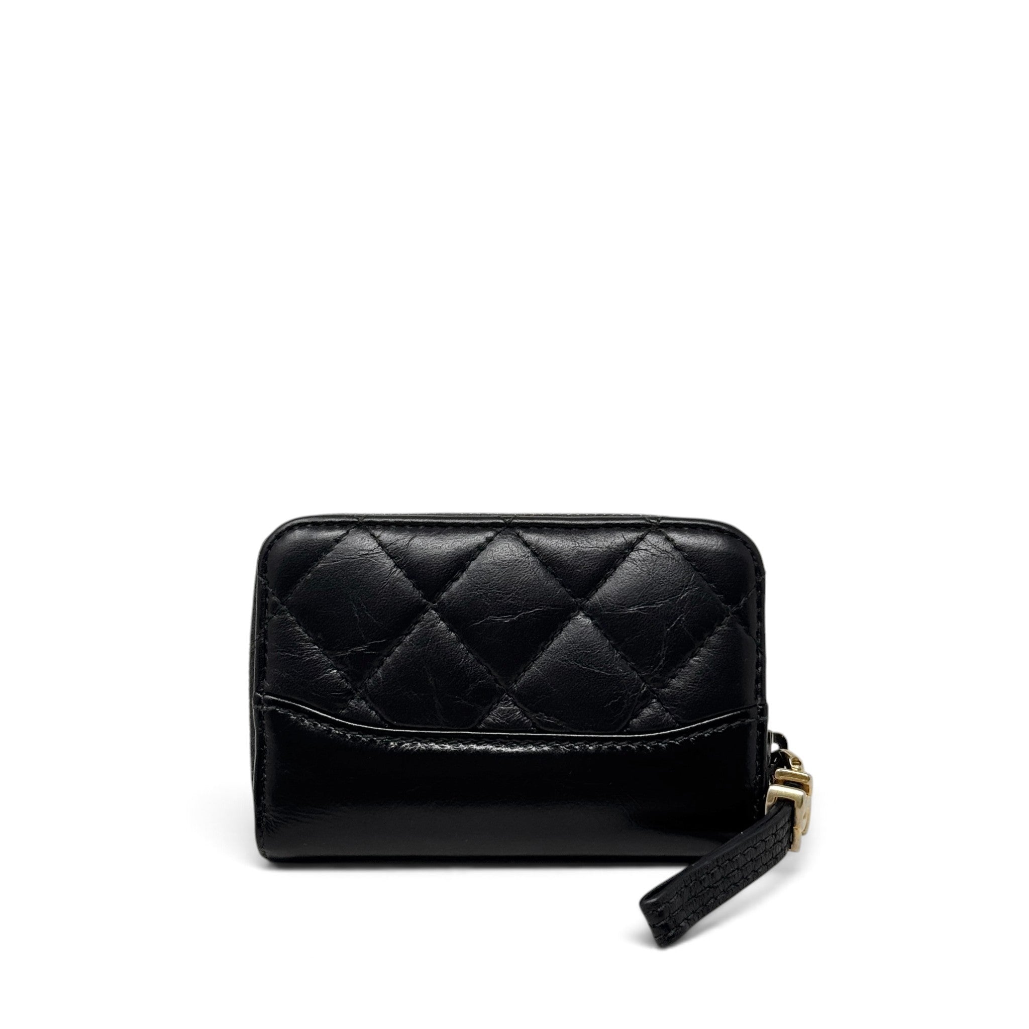 Chanel Black Gabrielle Zip Coin Purse