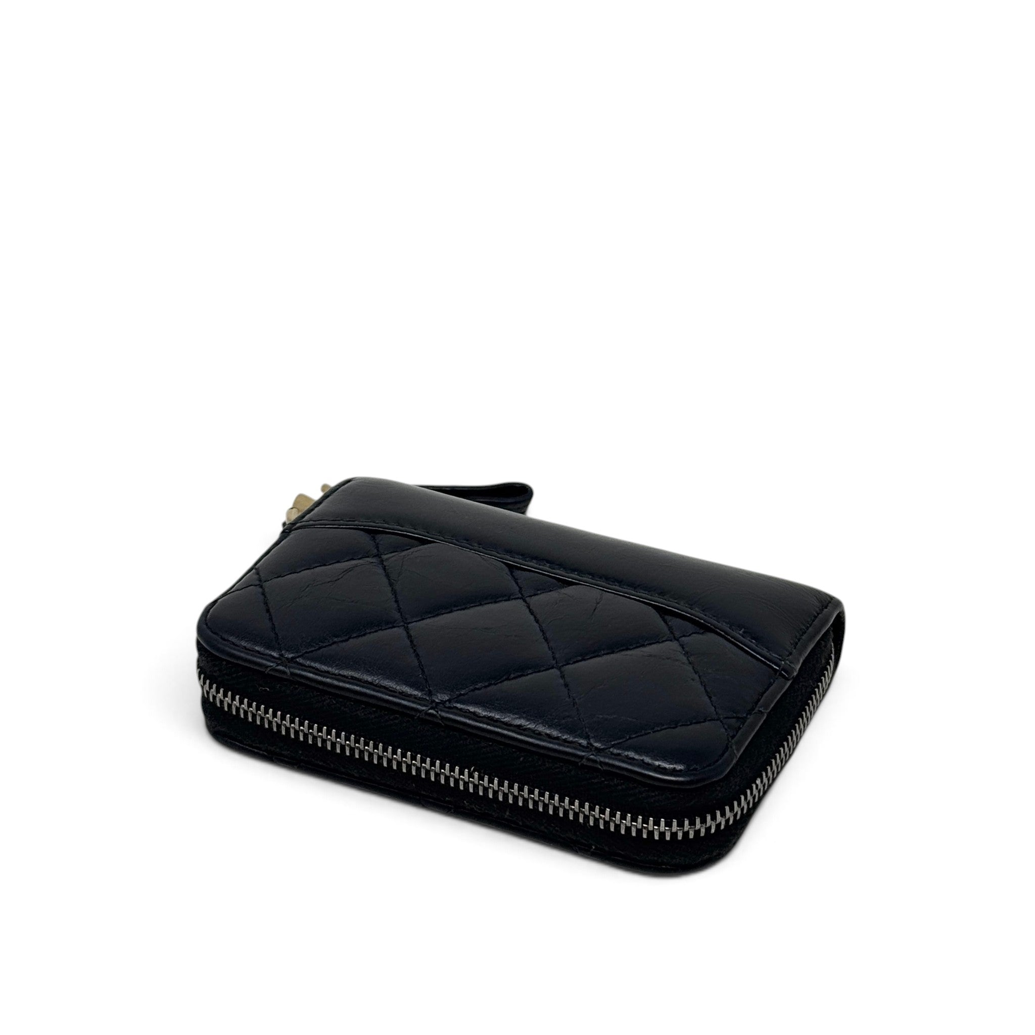 Chanel Black Gabrielle Zip Coin Purse