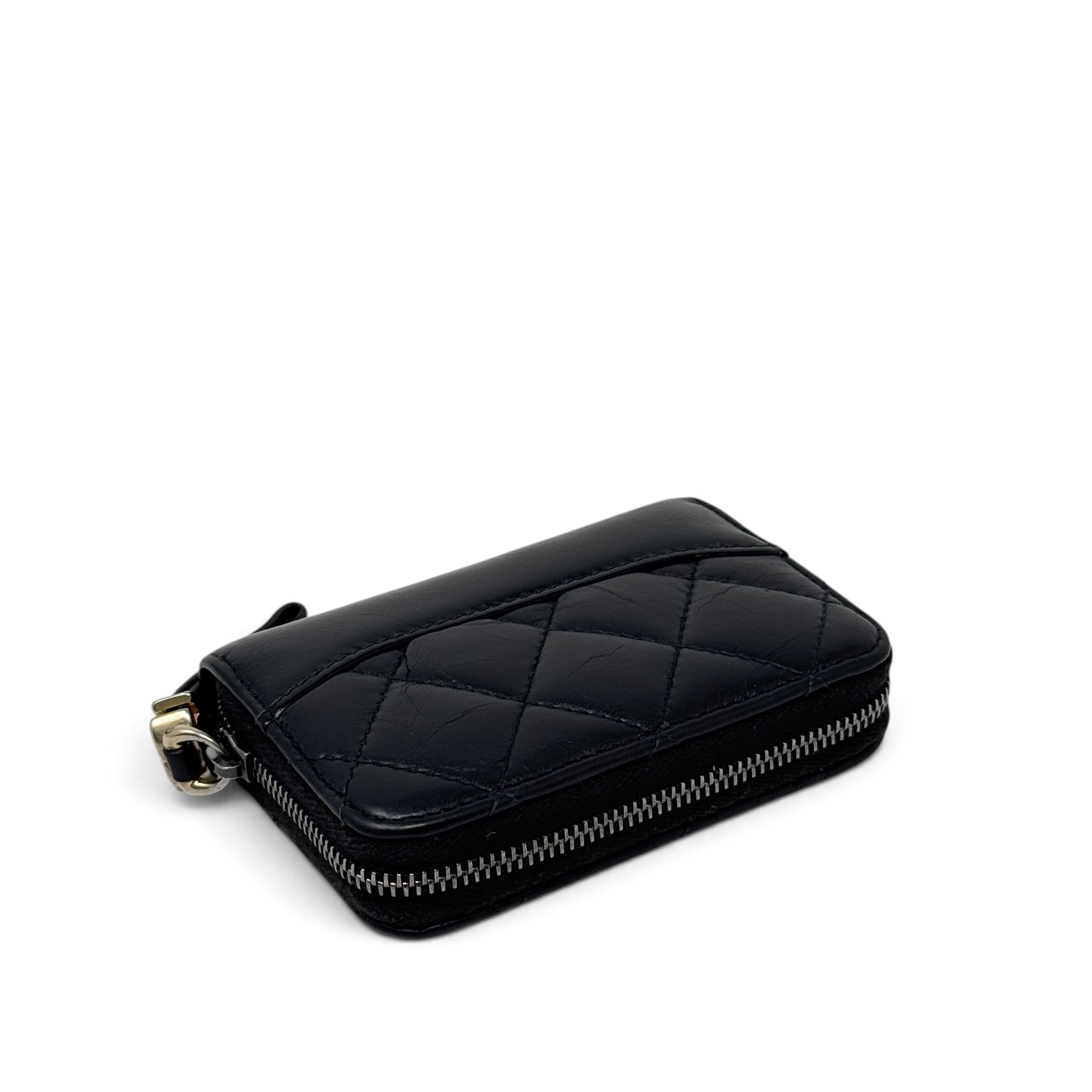 Chanel Black Gabrielle Zip Coin Purse