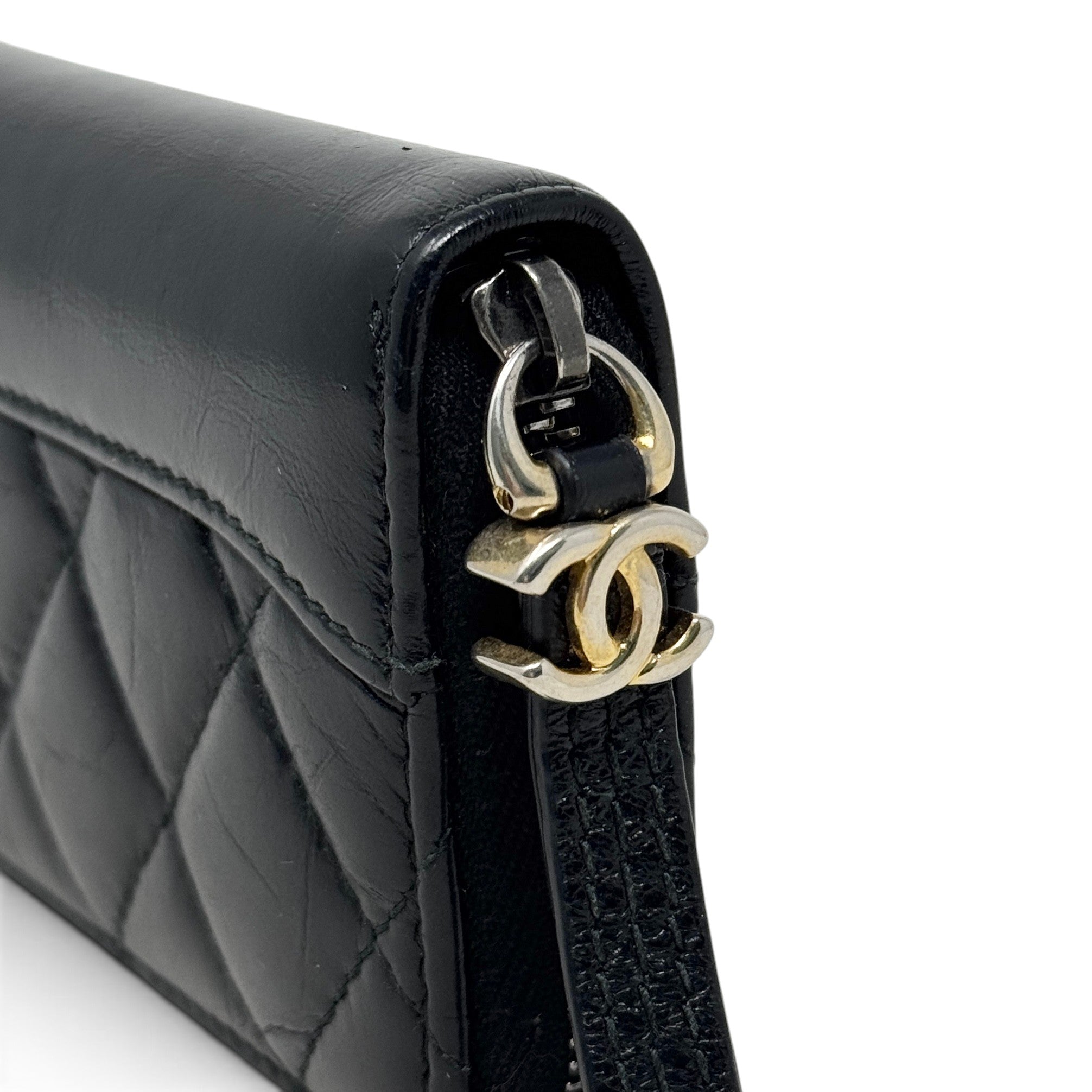 Chanel Black Gabrielle Zip Coin Purse
