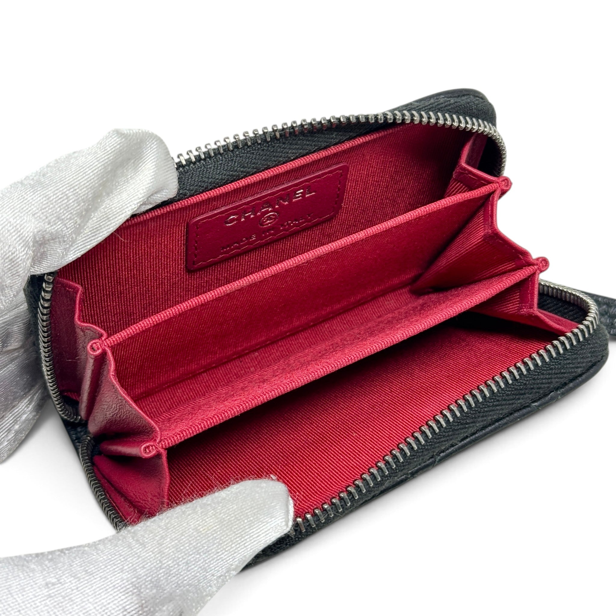 Chanel Black Gabrielle Zip Coin Purse