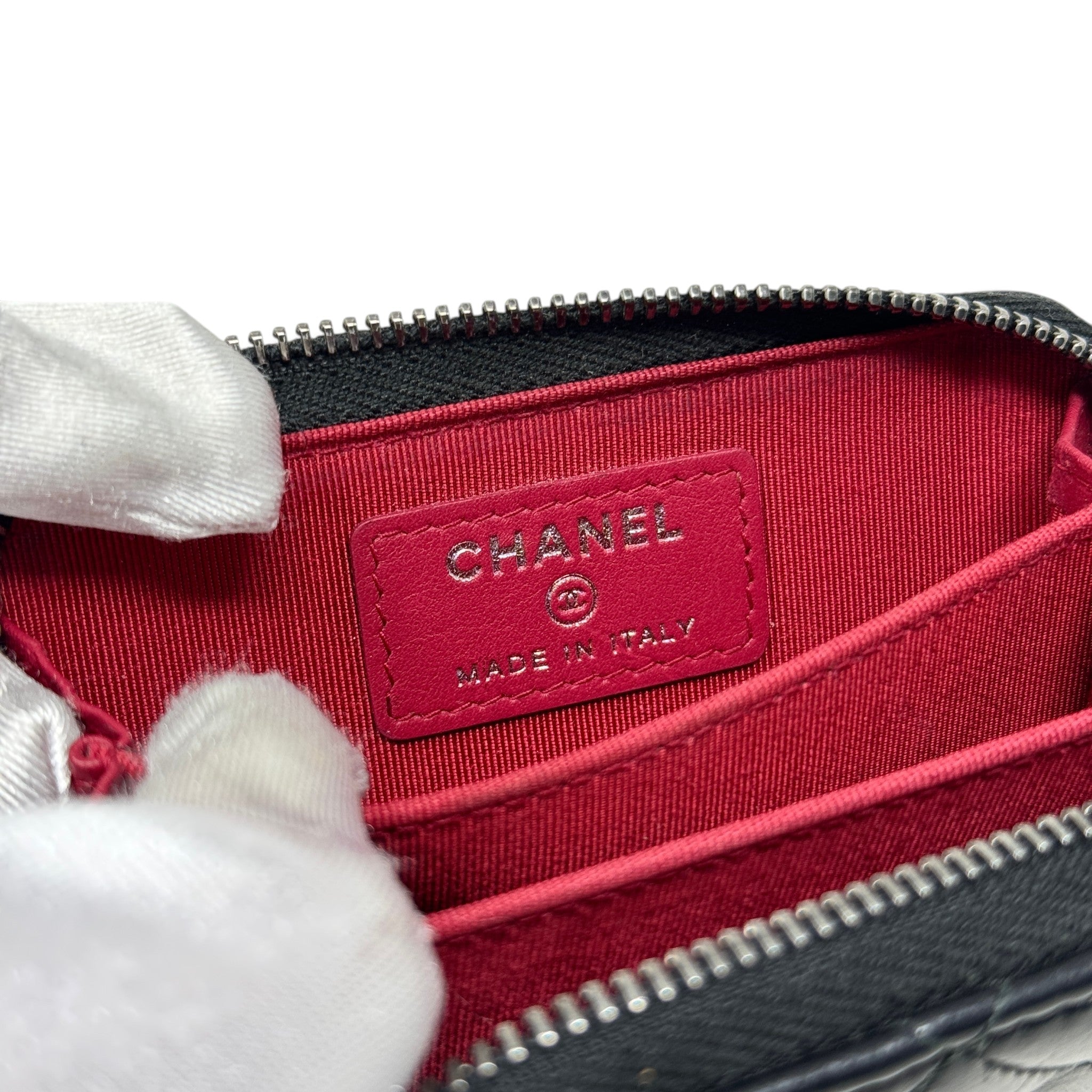 Chanel Black Gabrielle Zip Coin Purse