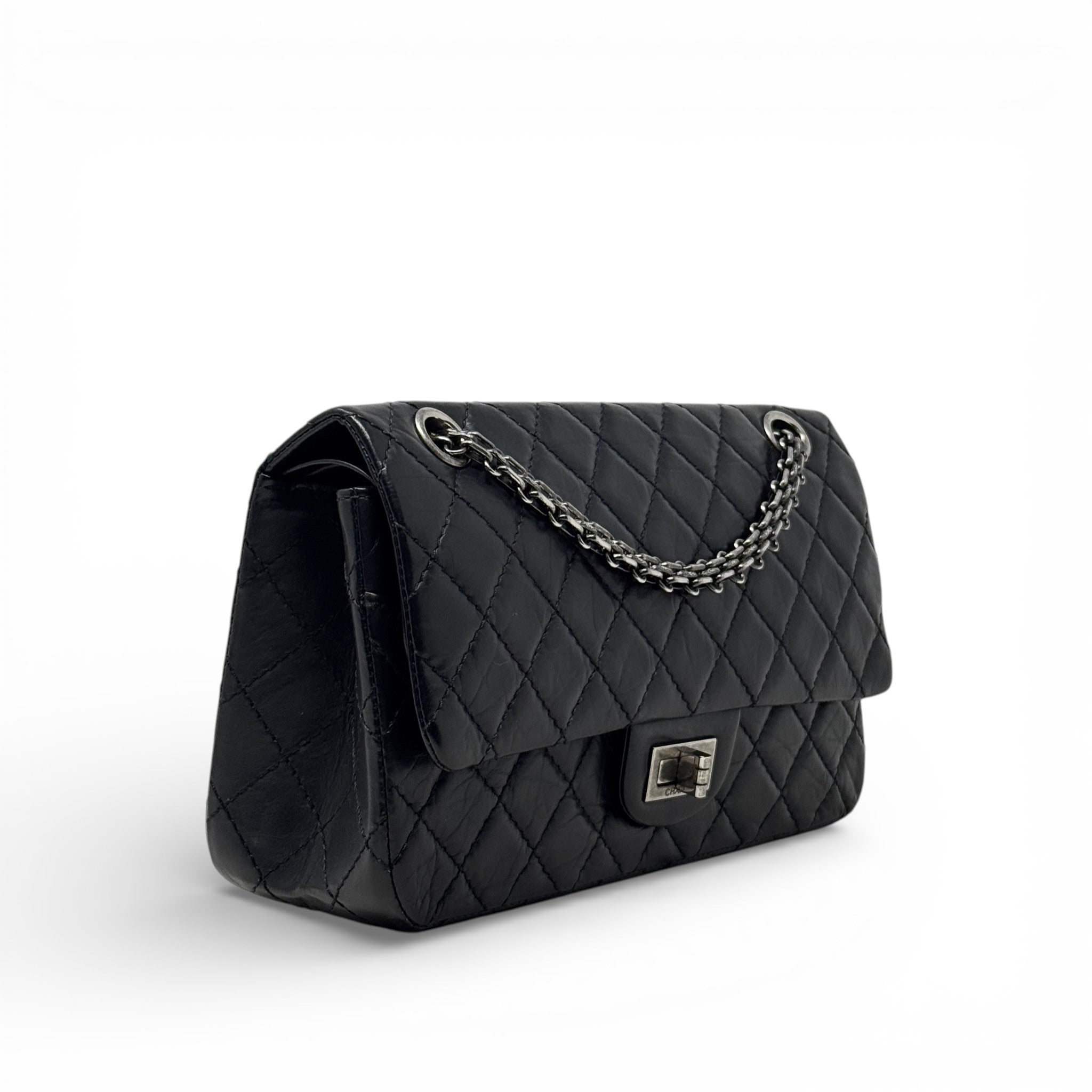 Chanel Black Crinkled 2.55 Reissue 225