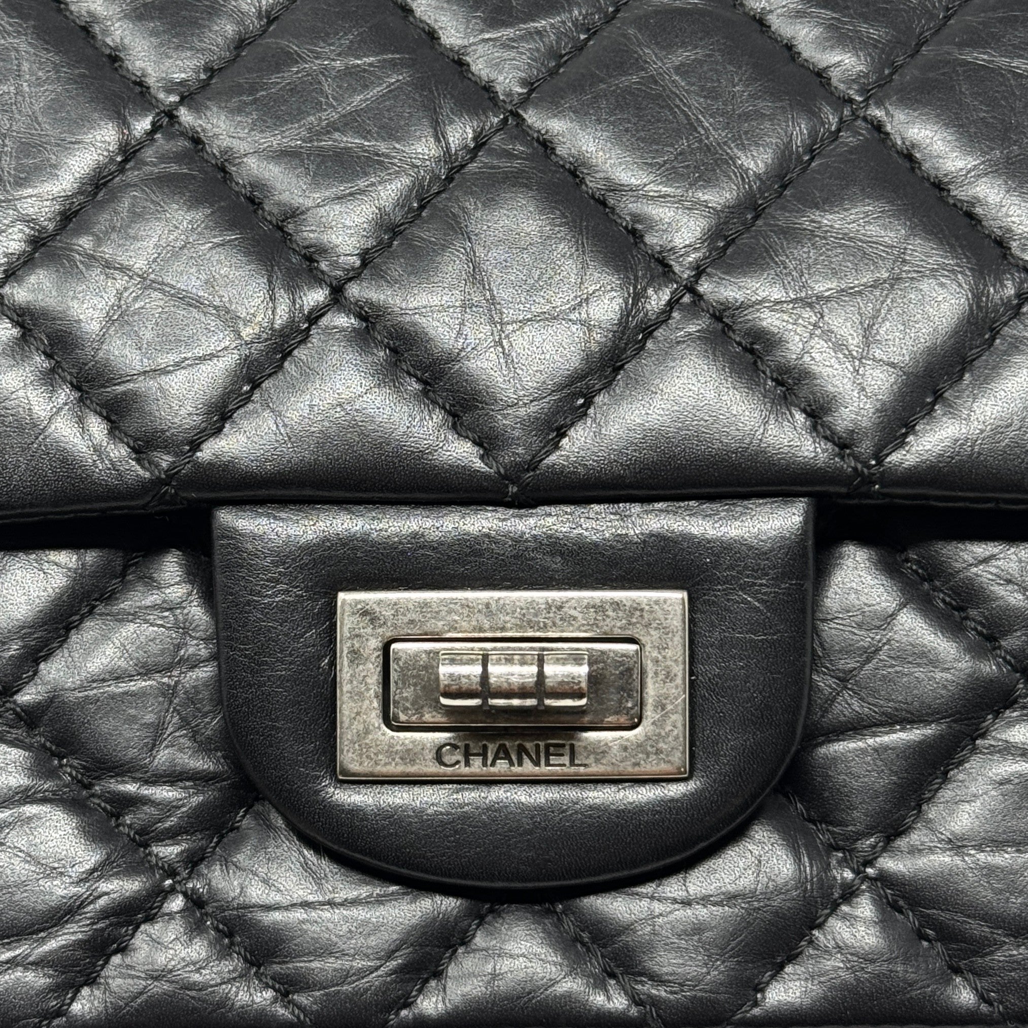 Chanel Black Crinkled 2.55 Reissue 225
