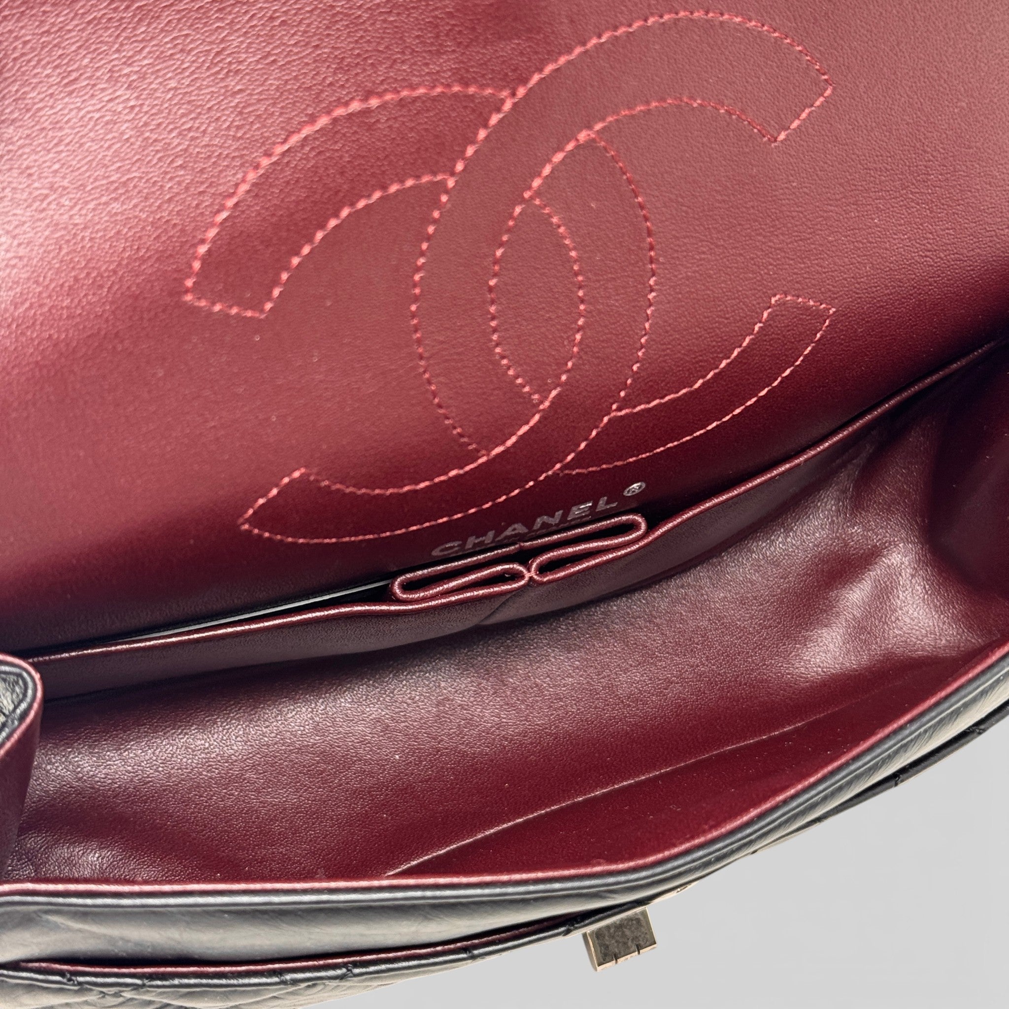 Chanel Black Crinkled 2.55 Reissue 225