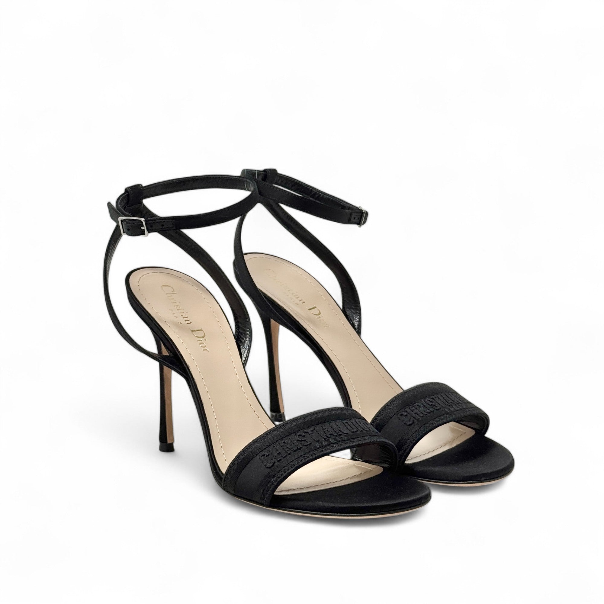 Dior Black Satin Dway Heels 40