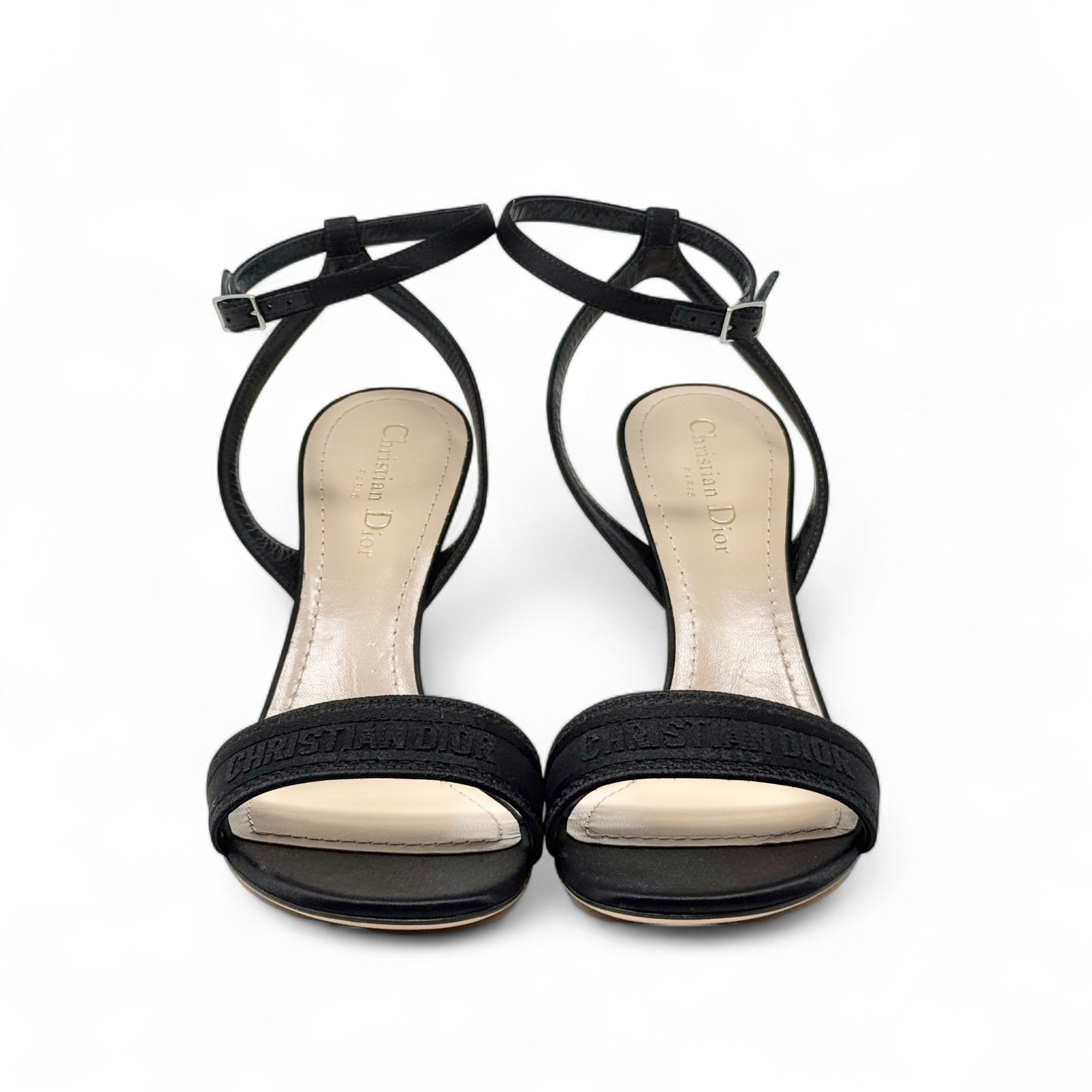 Dior Black Satin Dway Heels 40