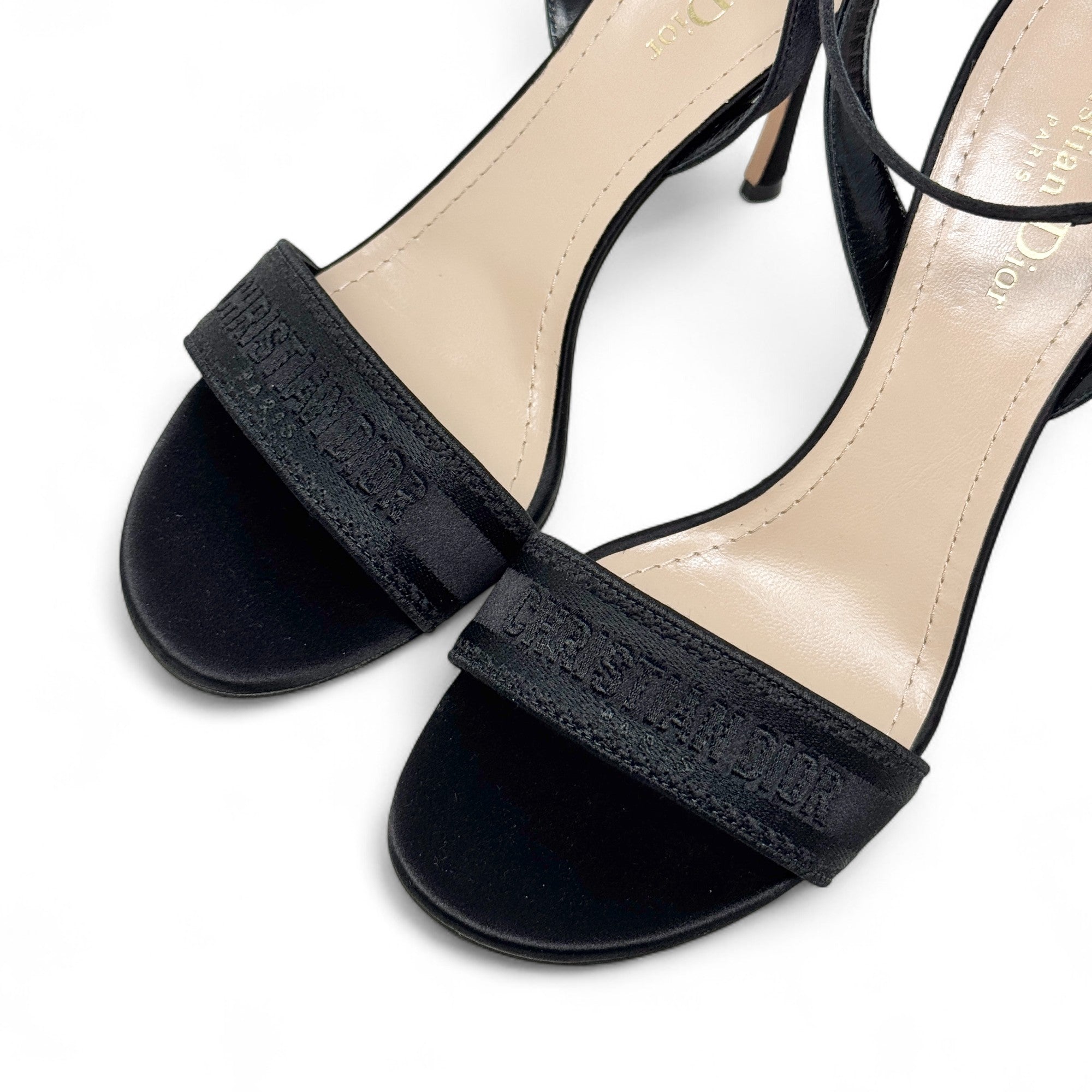 Dior Black Satin Dway Heels 40