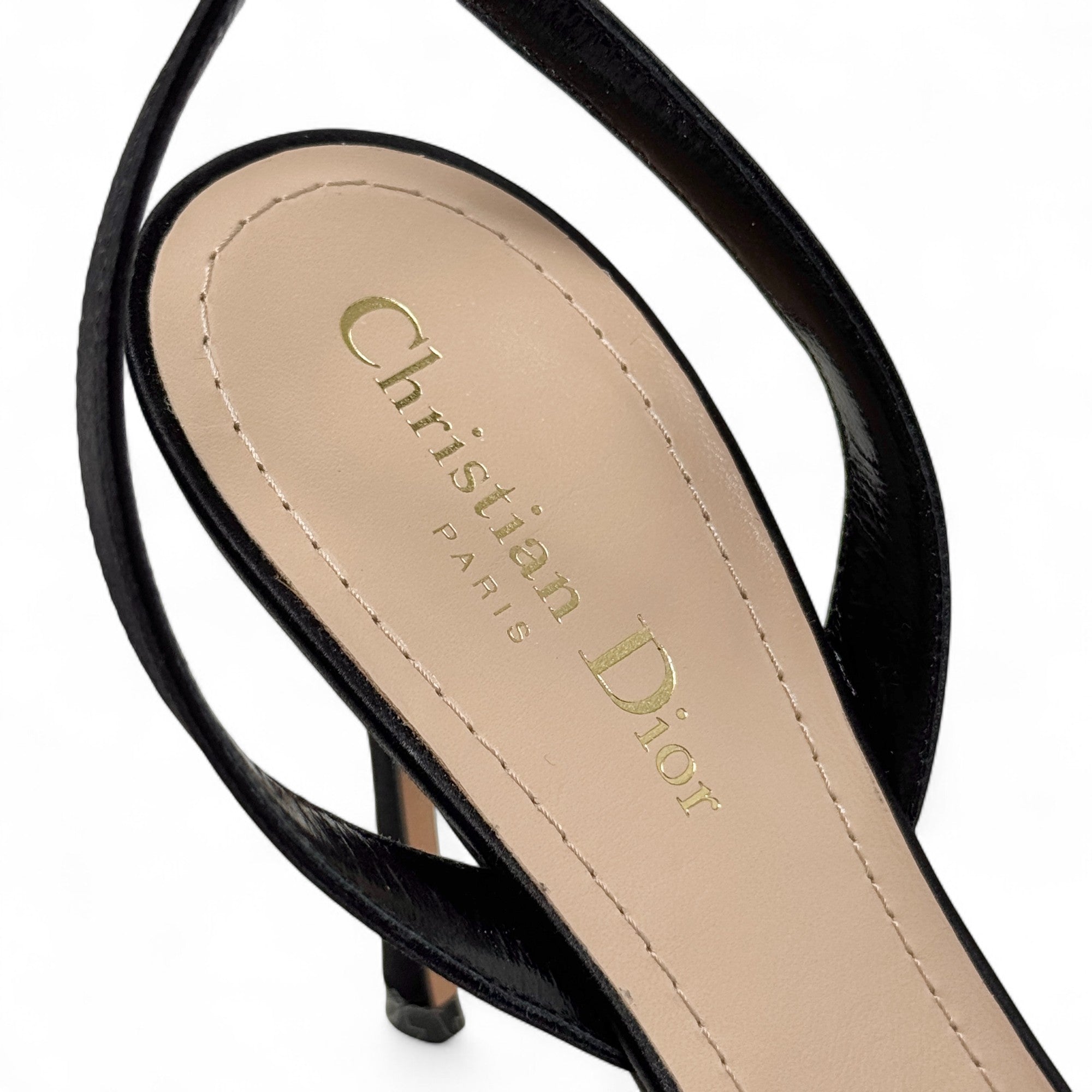 Dior Black Satin Dway Heels 40