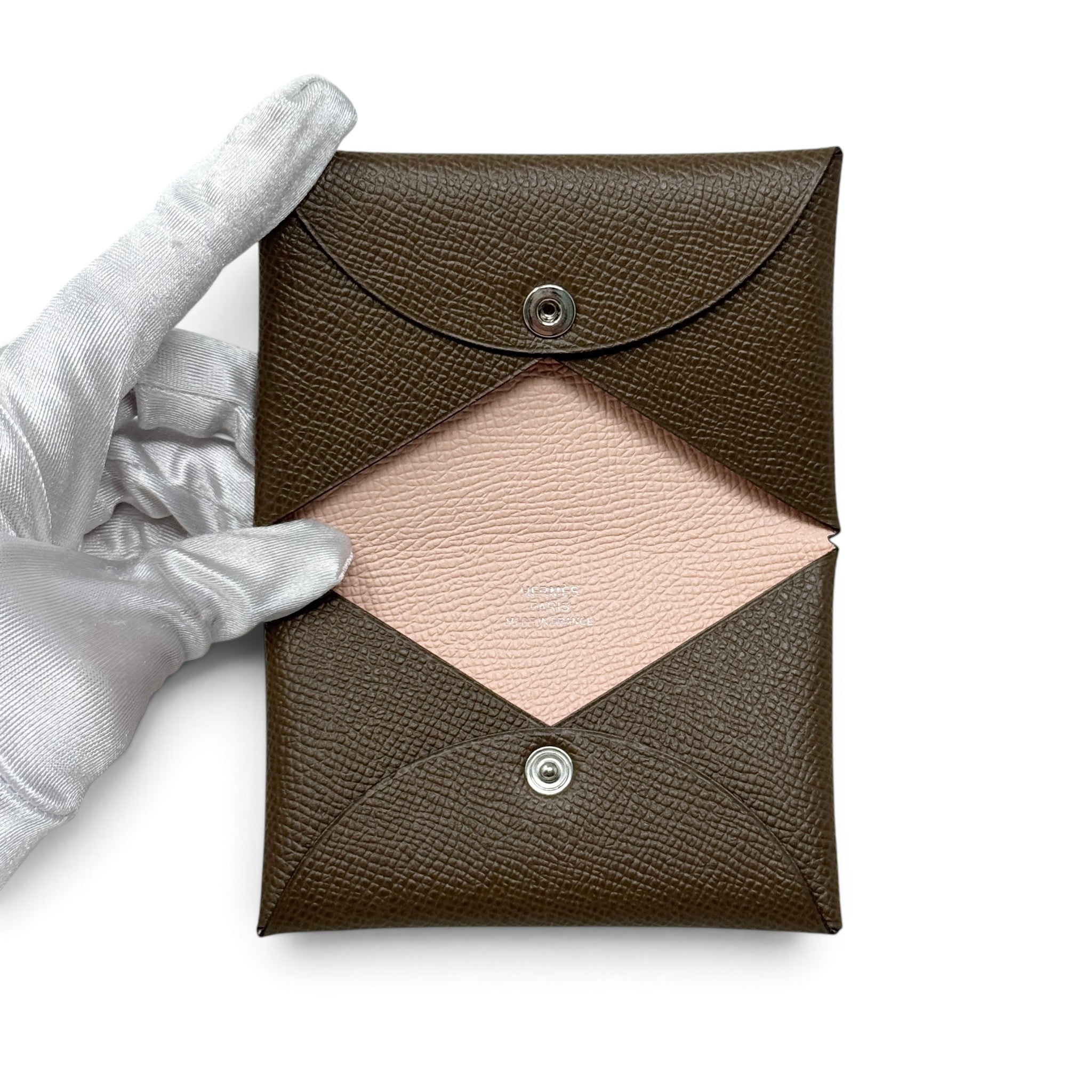 Hermes Etoupe Epsom Calvi Card Holder
