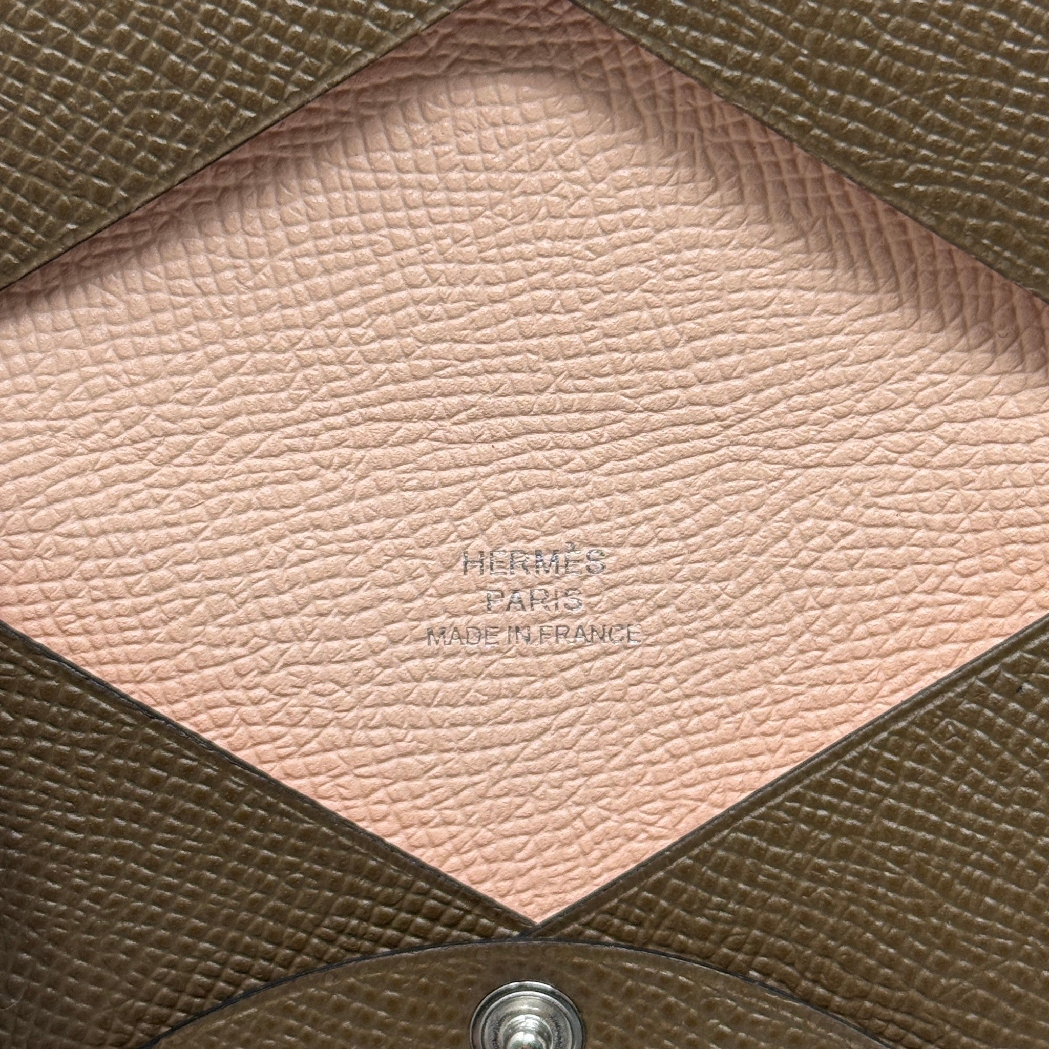 Hermes Etoupe Epsom Calvi Card Holder