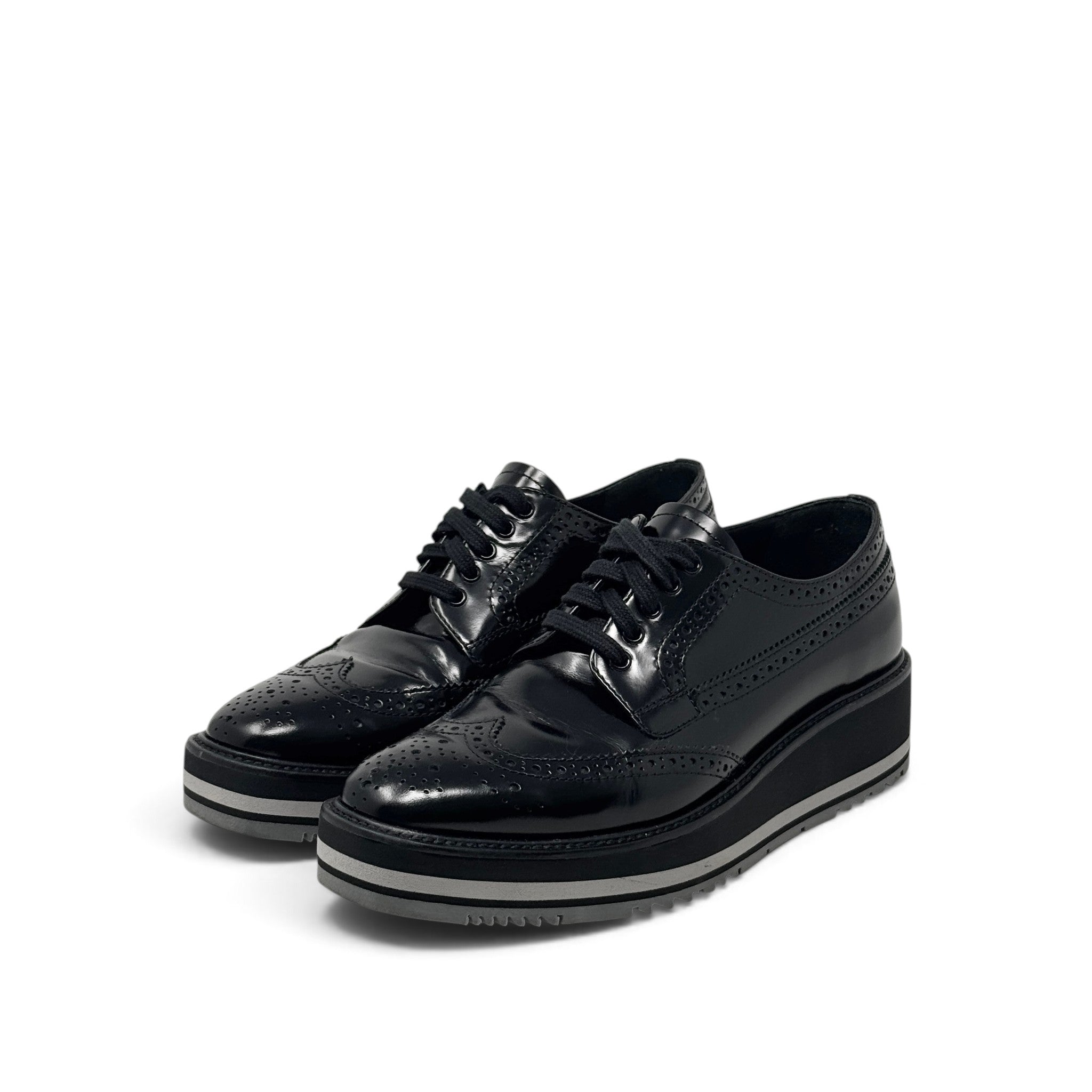 Prada Black Oxford Loafers 37