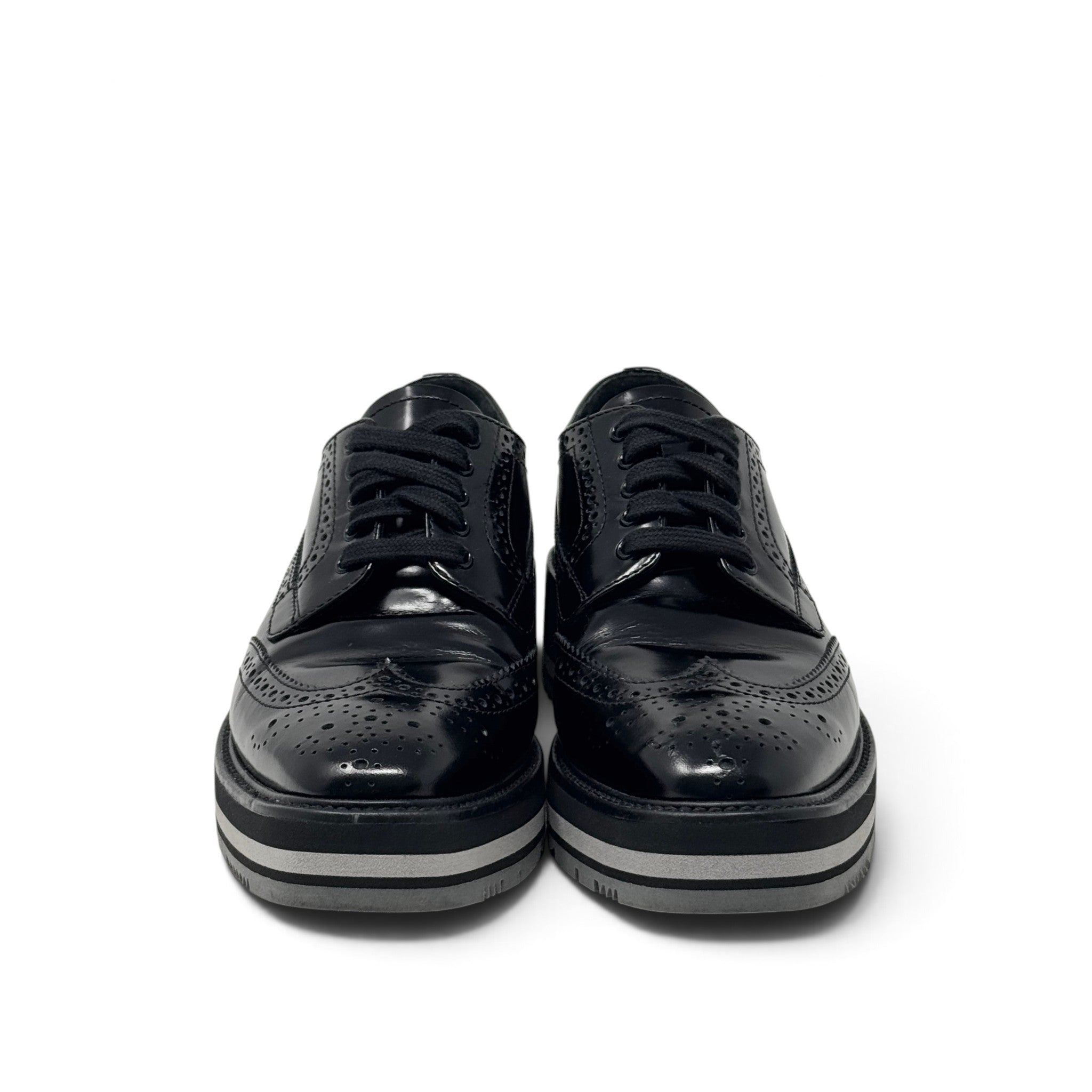 Prada Black Oxford Loafers 37