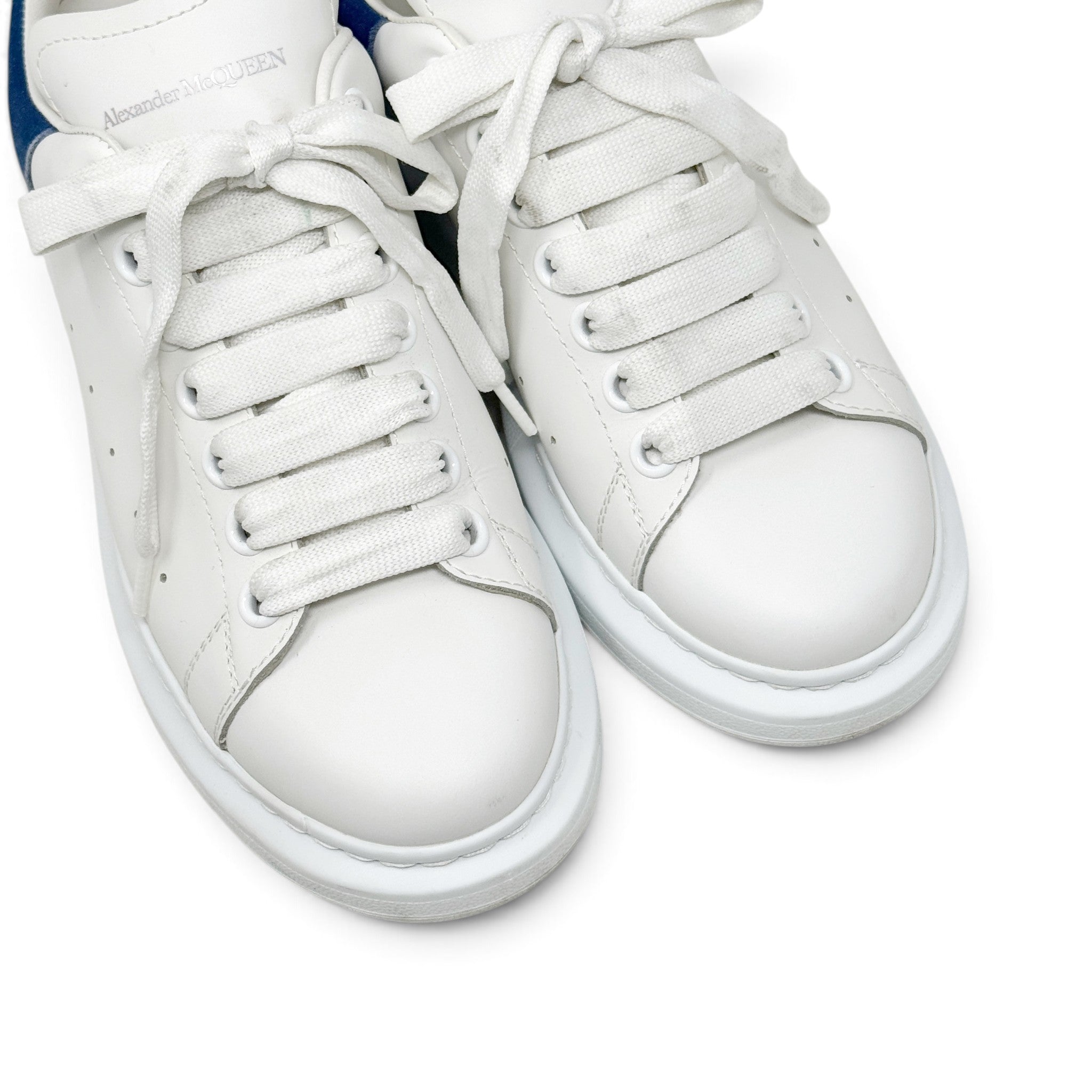 Alexander McQueen White/Blue Oversized Sneakers 38