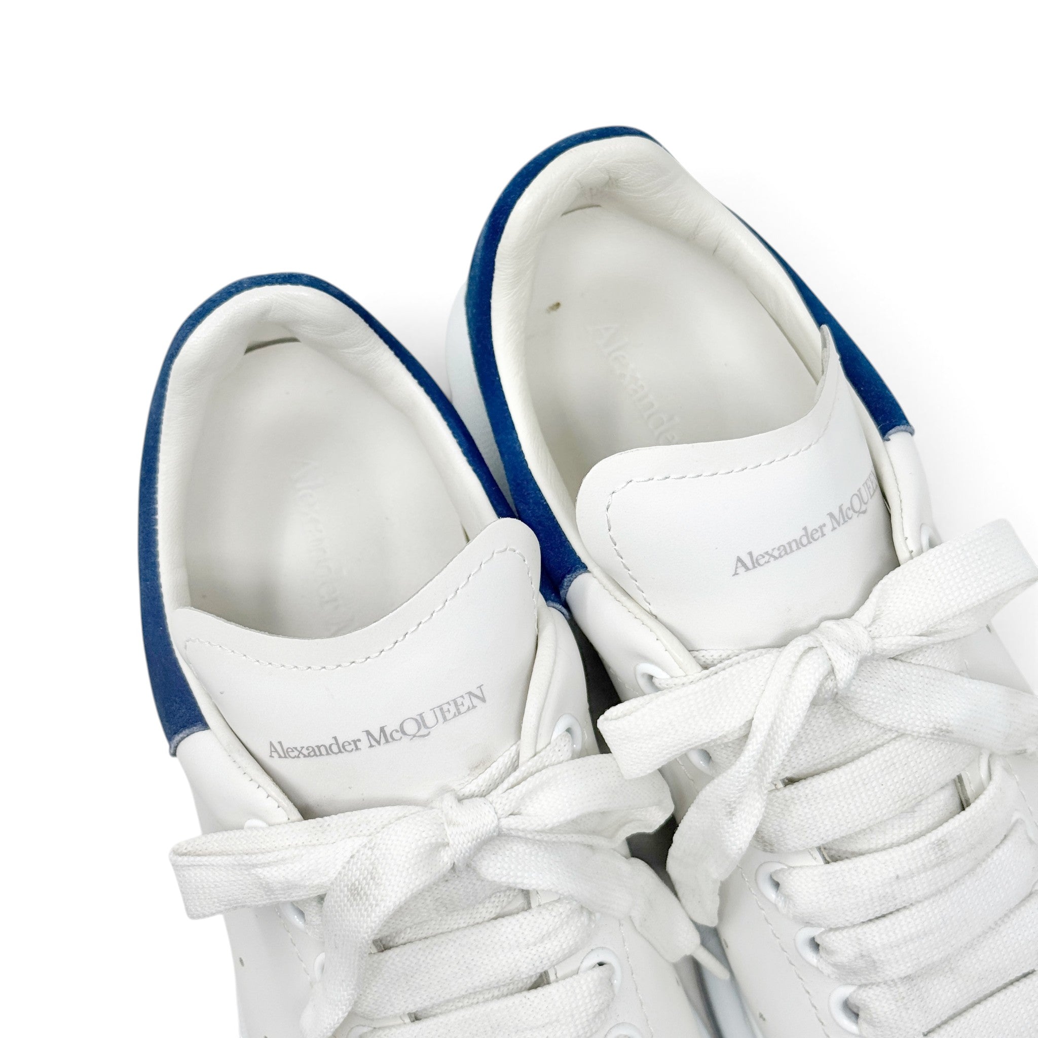 Alexander McQueen White/Blue Oversized Sneakers 38