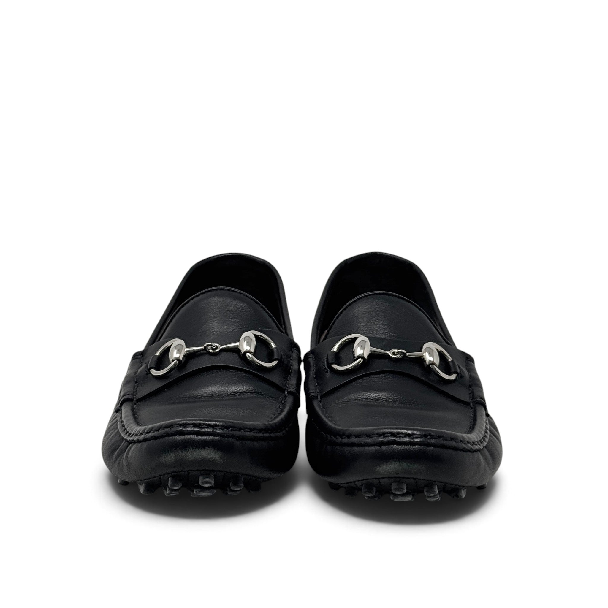 Gucci Black Horsebit Loafers 38