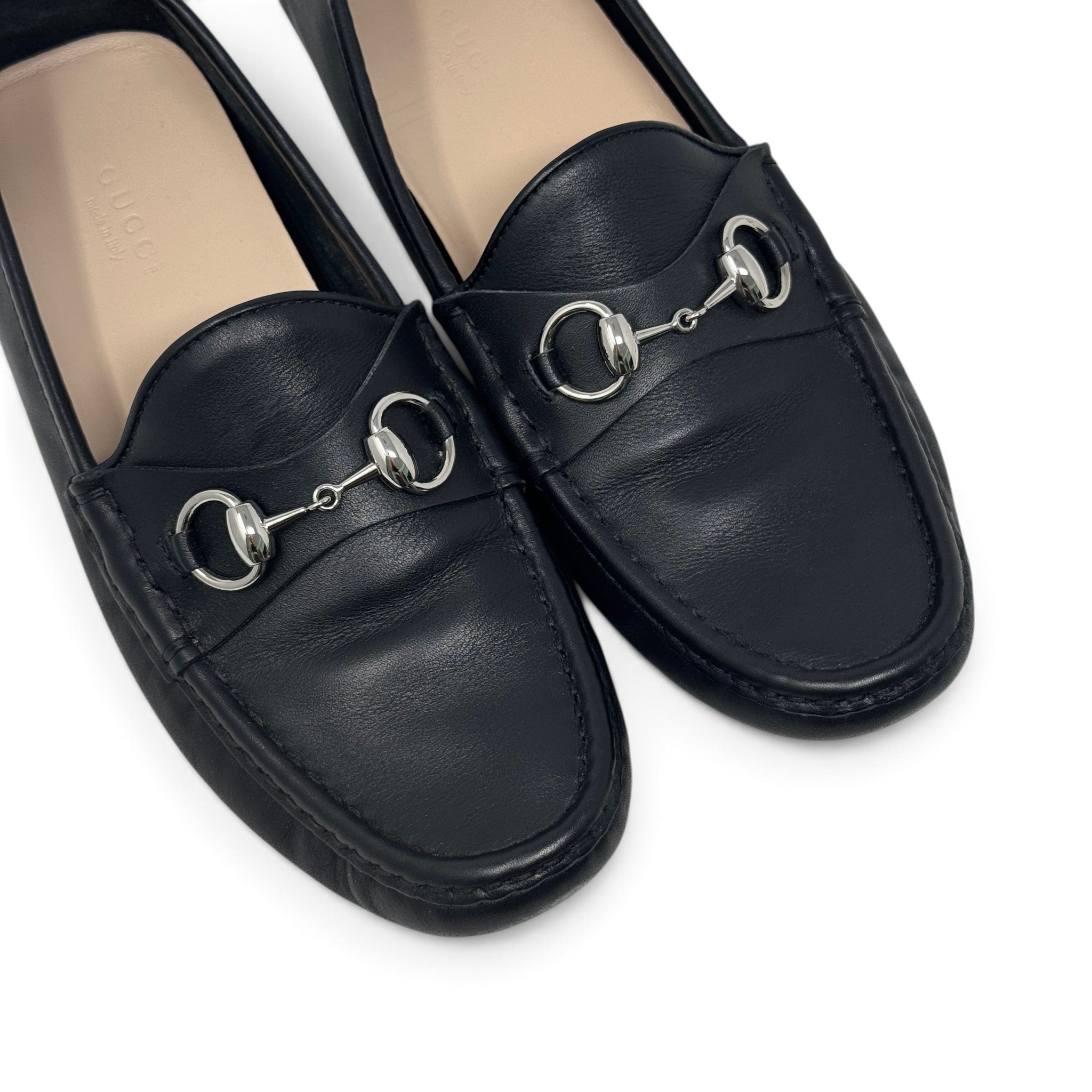 Gucci Black Horsebit Loafers 38