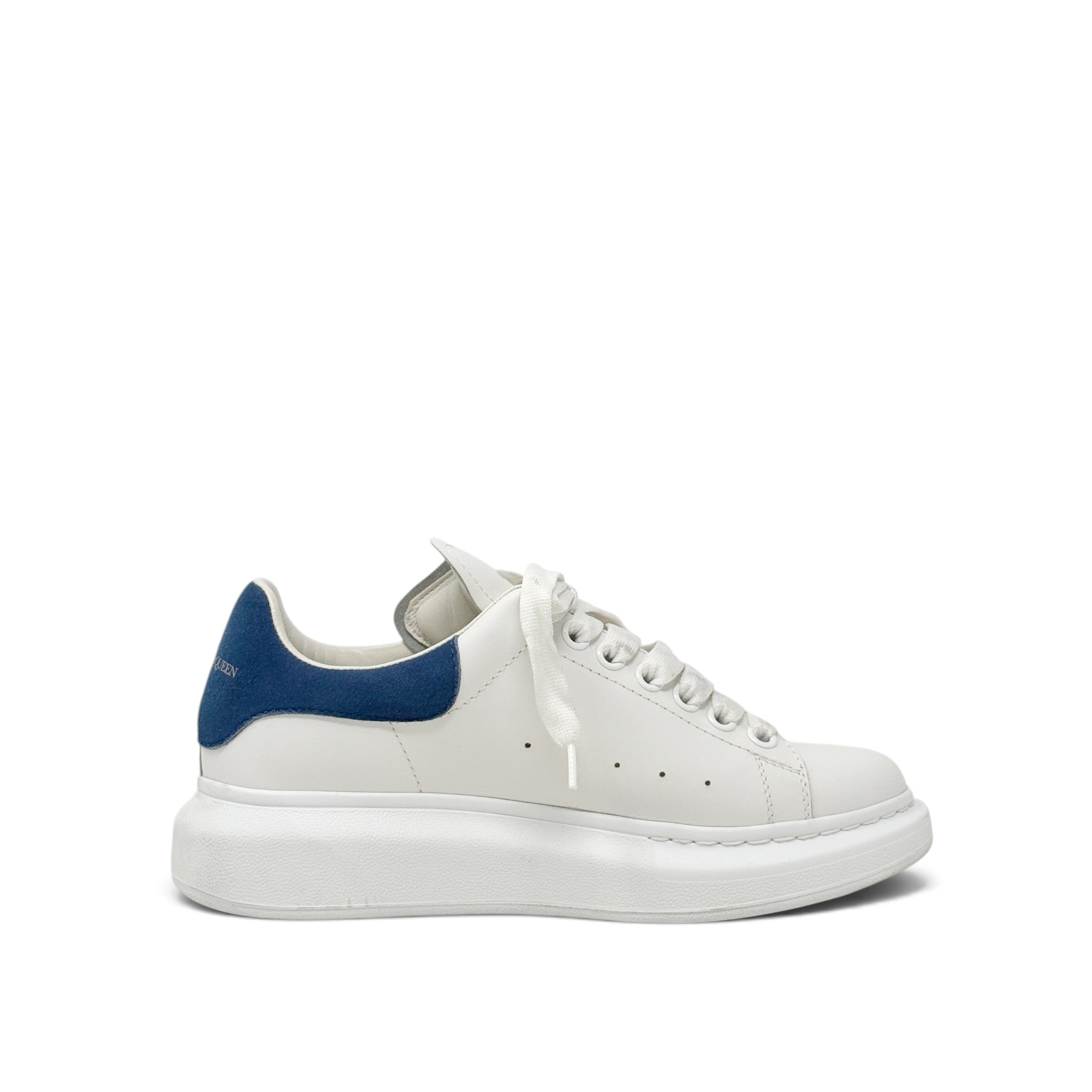 Alexander McQueen White/Blue Oversized Sneakers 38